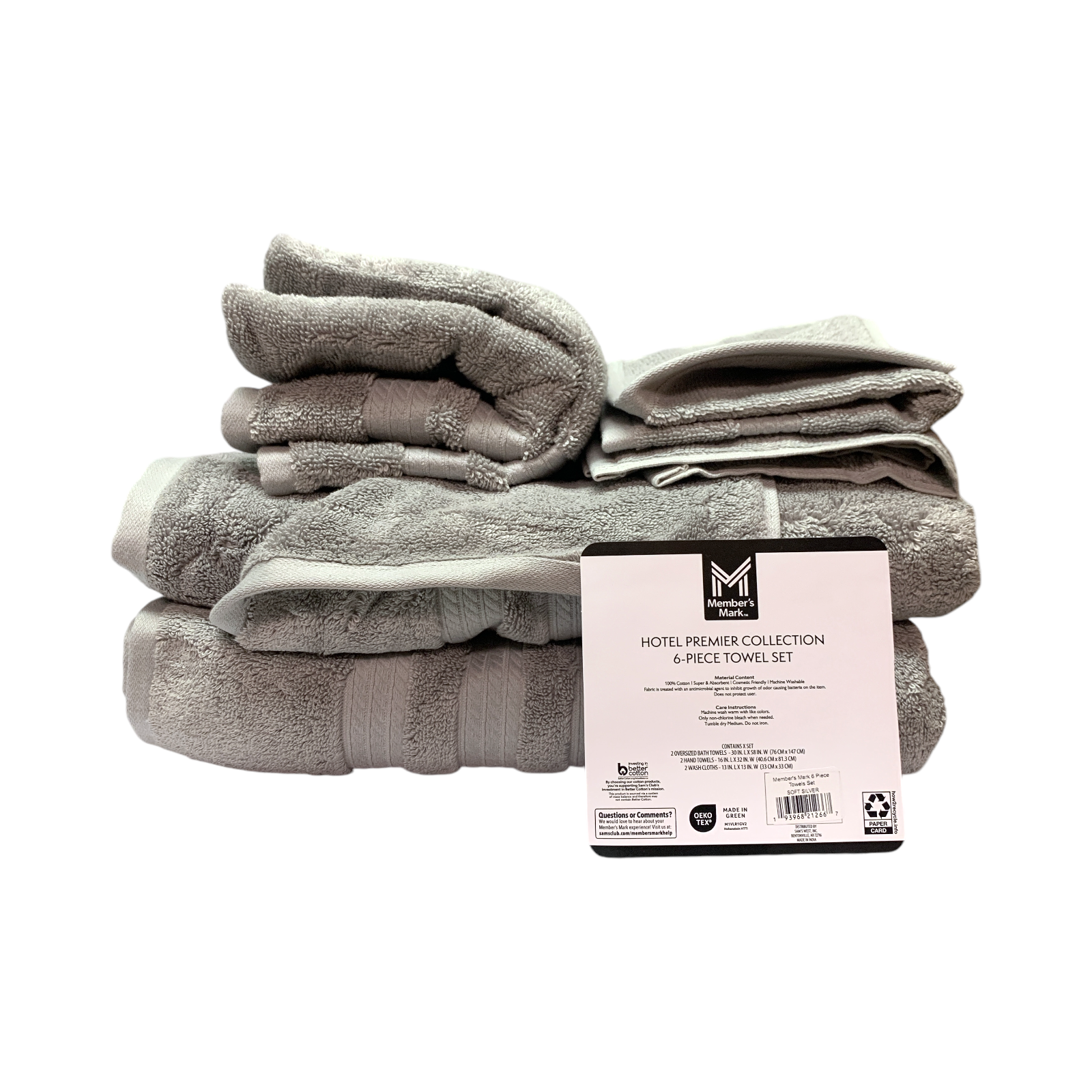 Member's Mark Hotel Premier Collection 6-Piece Cotton Bathroom Towel Set - Picture 11 of 14