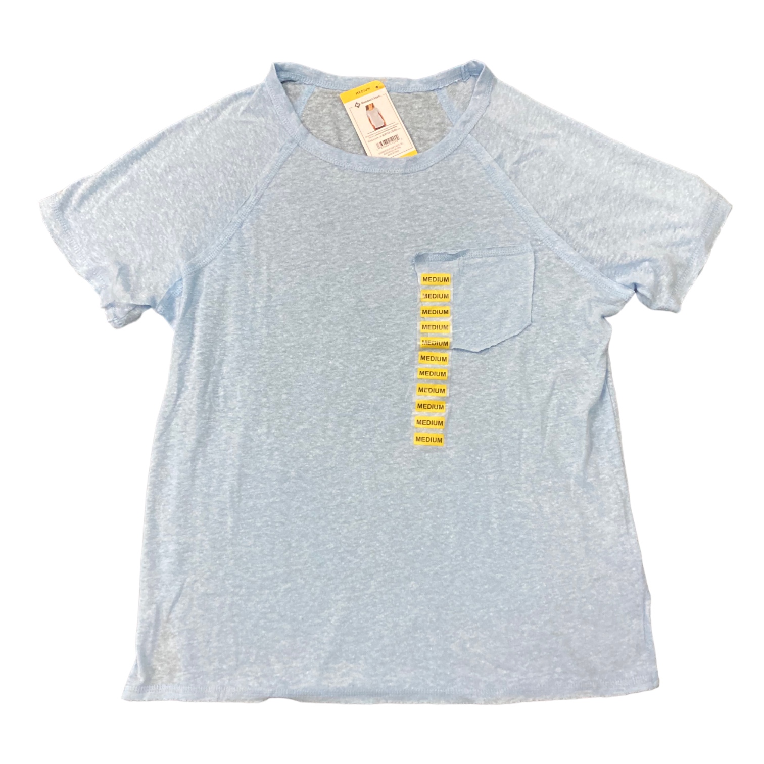 Member’s Mark Women’s Linen Blend Crew Neck Short Sleeve Pocket Tee