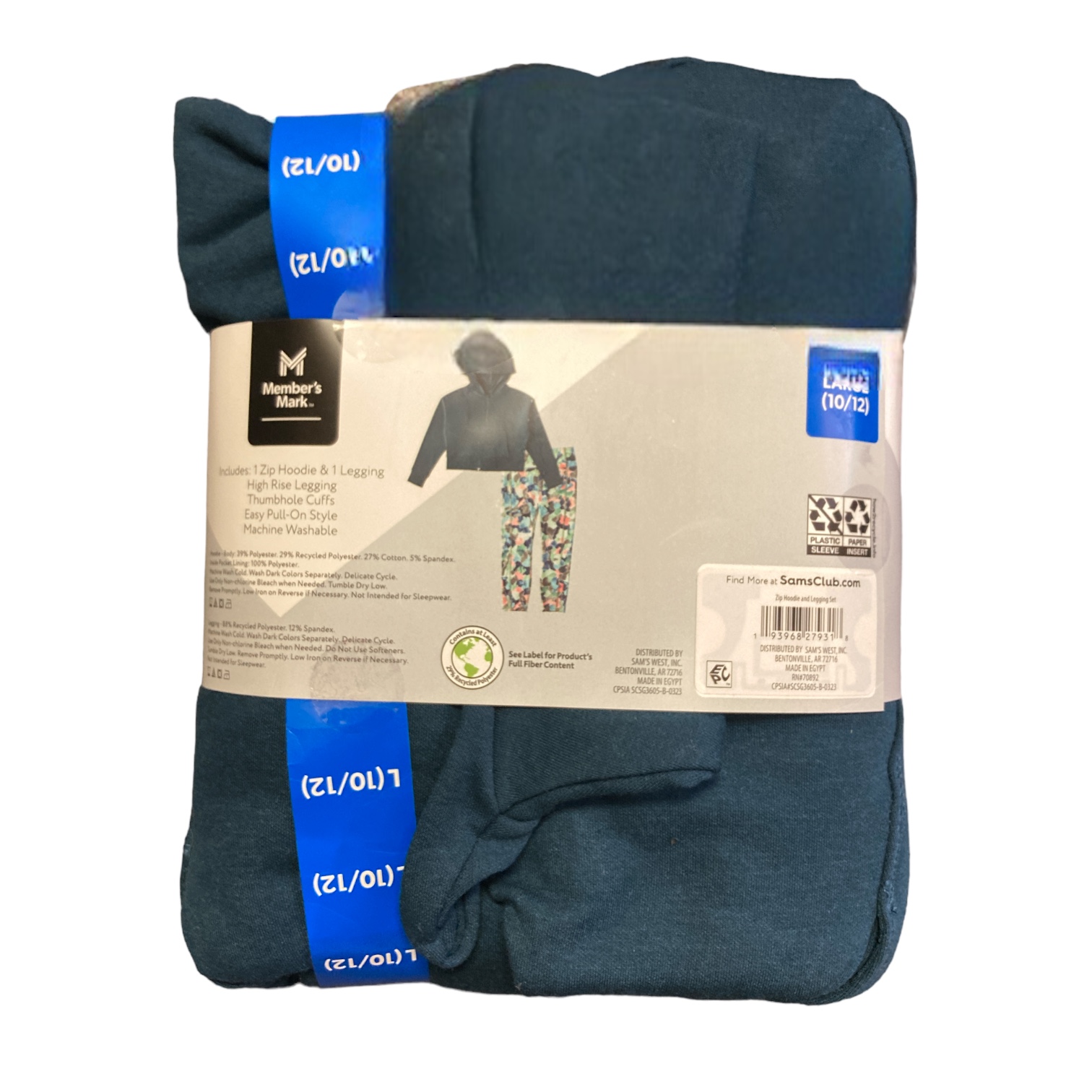 Member's Mark Girl's Long Sleeve Zip Hoodie & Legging Set - Picture 10 of 11