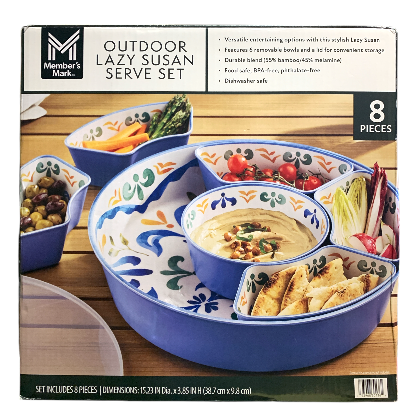 Member’s Mark Melamine 6-Section Outdoor Lazy Susan Serving Set