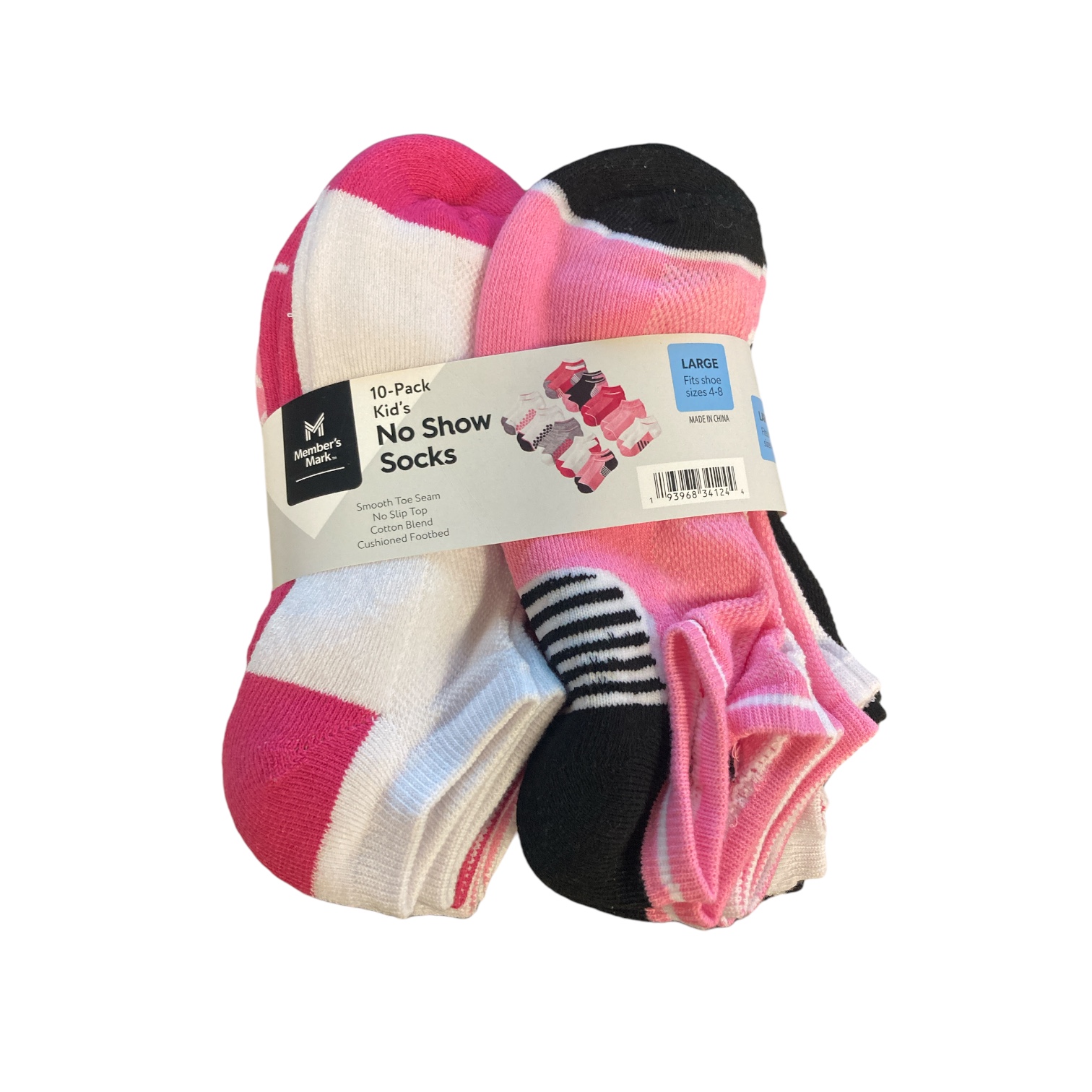 Member's Mark Girl's 10-Pack Ultra Lite Smooth Toe Seam No Show Socks - Picture 2 of 7