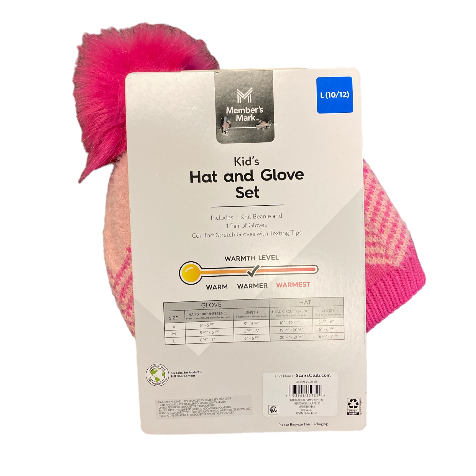 Member's Mark Kids Texting Tips Warming and Cozy Hat and Glove Set - Picture 7 of 9