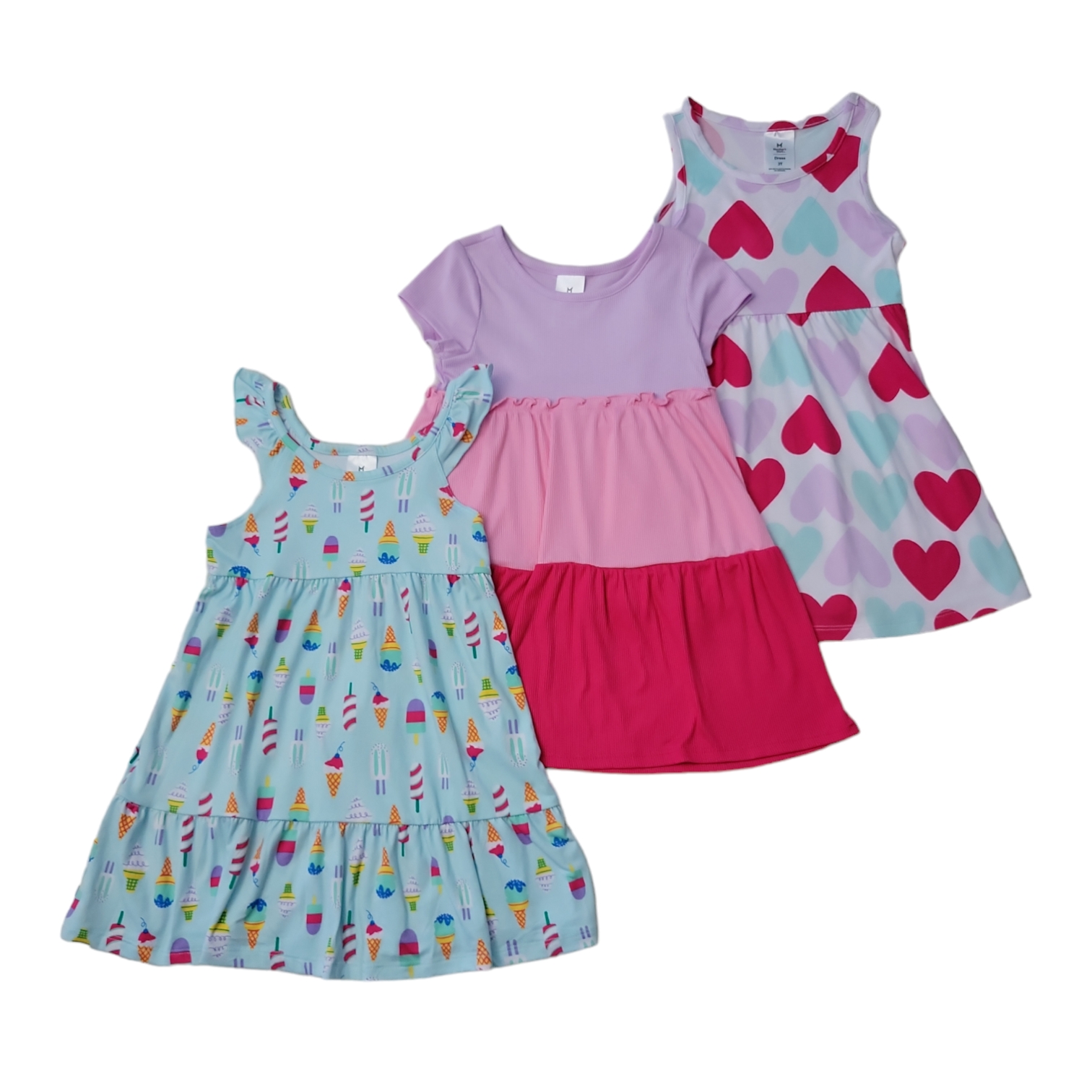Member's Mark Girl's 3 Pack Soft Lightweight Stretch Summer Dresses - Picture 10 of 13