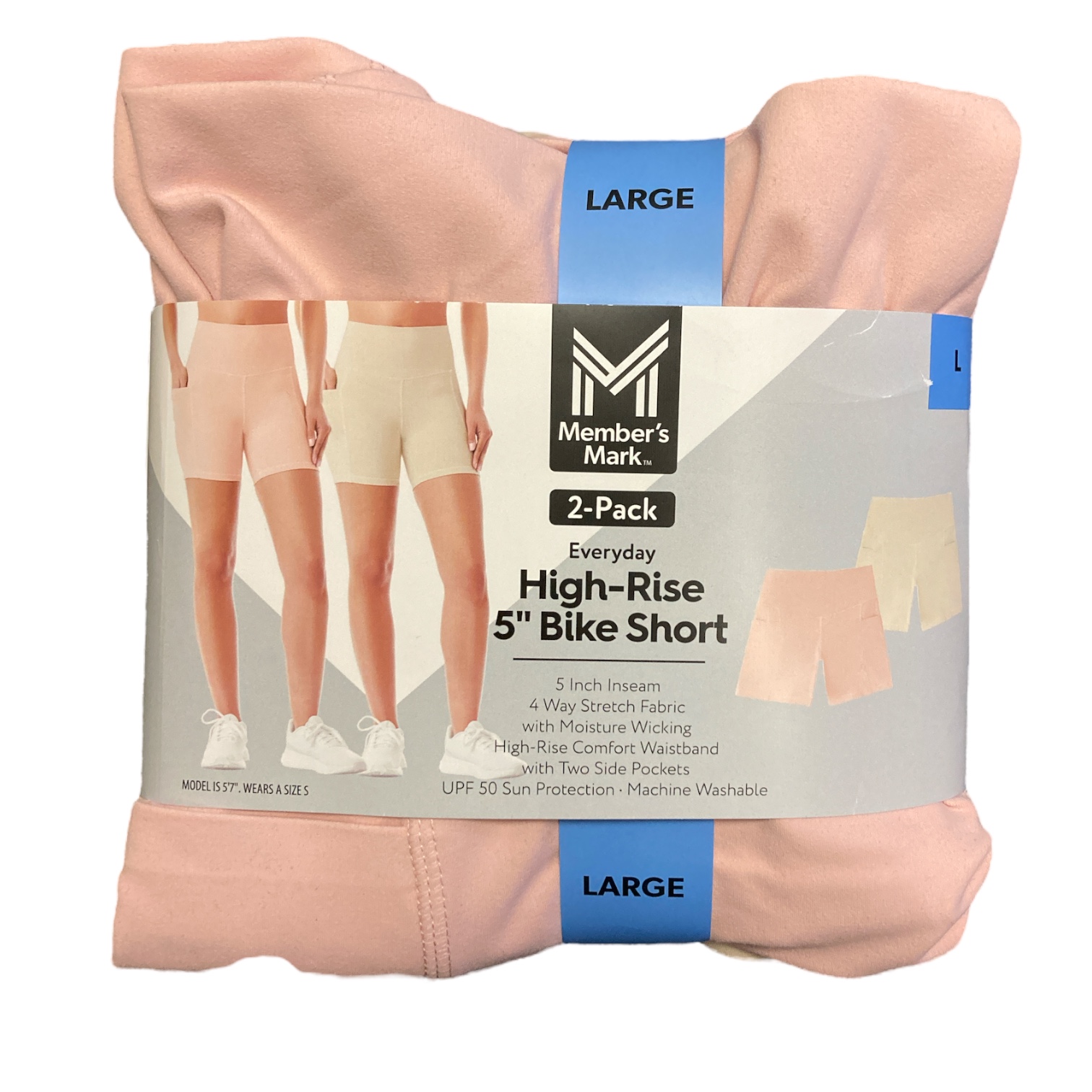 Member's Mark Ladies UPF 50 Sun Protection 5" Bike Shorts- 2 Pack - Picture 8 of 9
