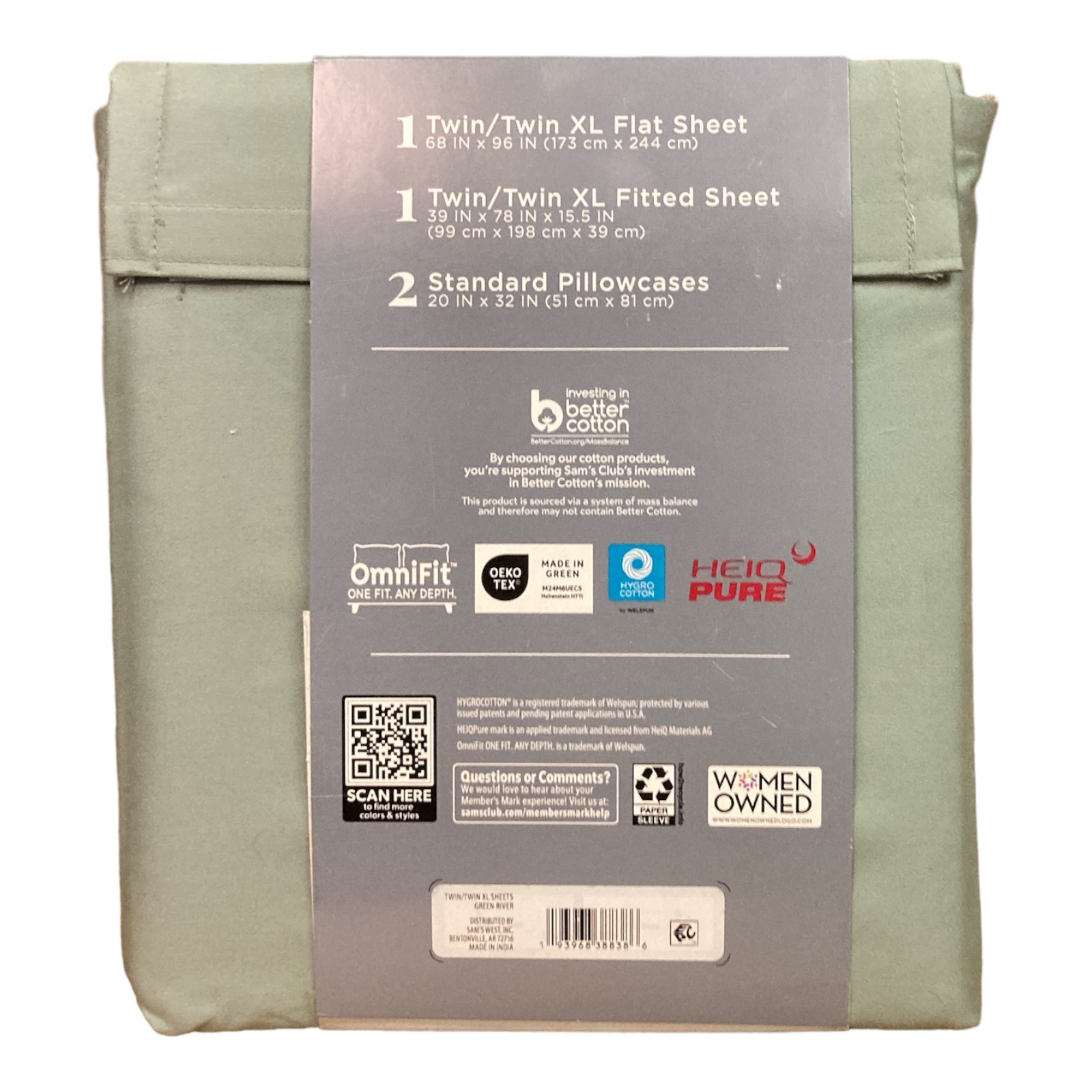 Member's Mark Moisture Wicking Performance Solid Sheet Set