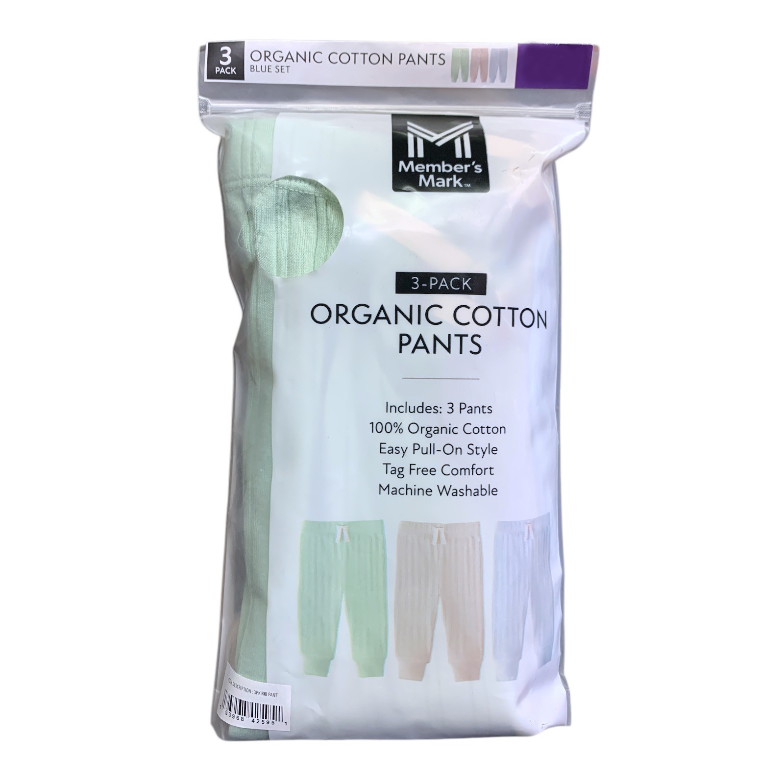 Member’s Mark Snap Closure Tag-Less Organic Cotton 3-Pack Pant