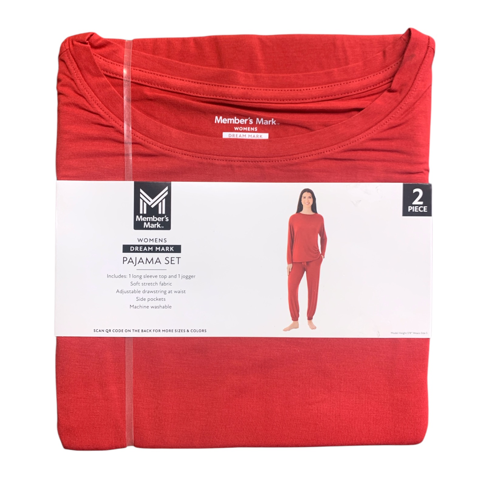 Member’s Mark Womens Dream Mark Pajama Set, Long Sleeve Top and Jogger