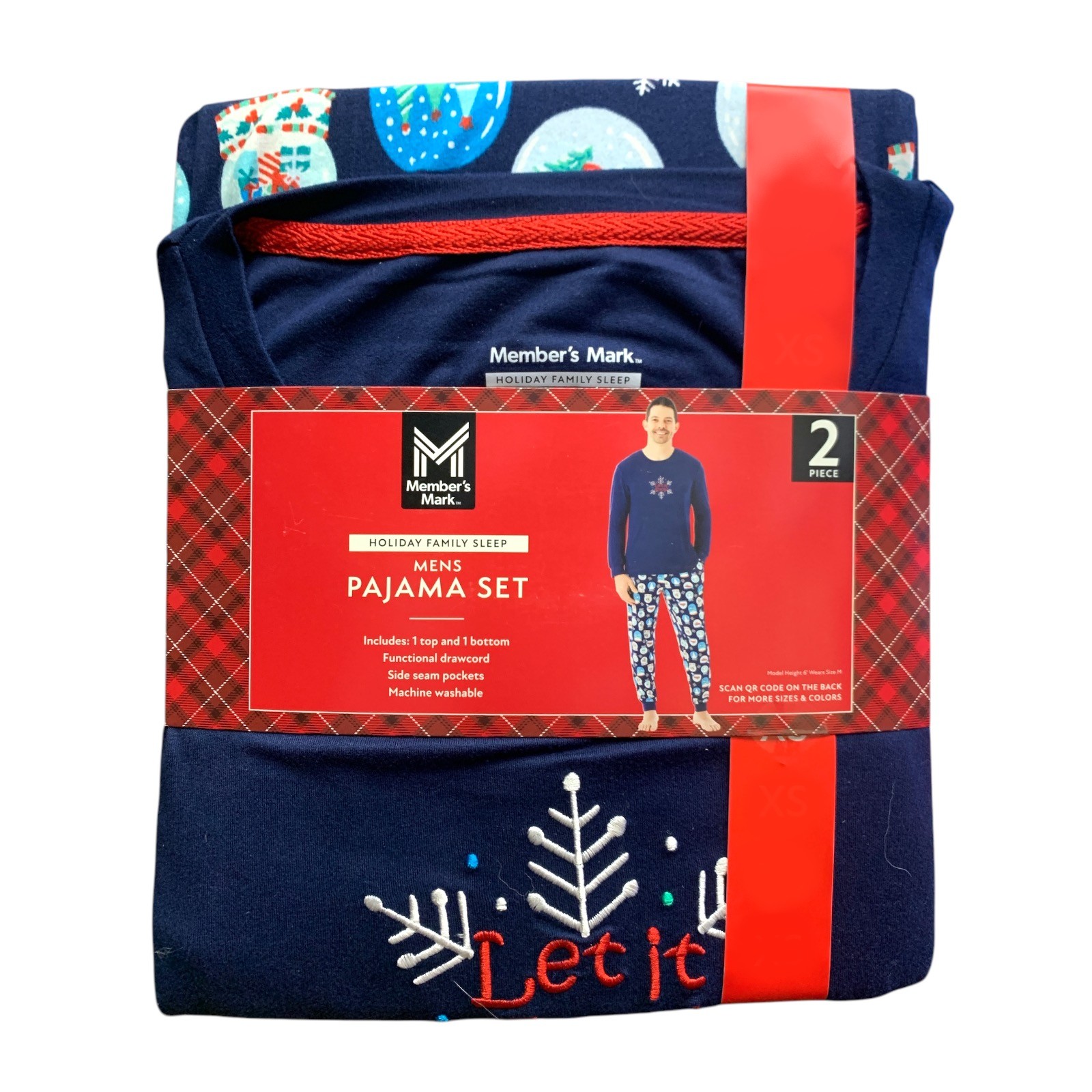 Members Mark Mens Holiday Family Sleep Pajama Set 2-Piece Jersey Fabric 2890₽