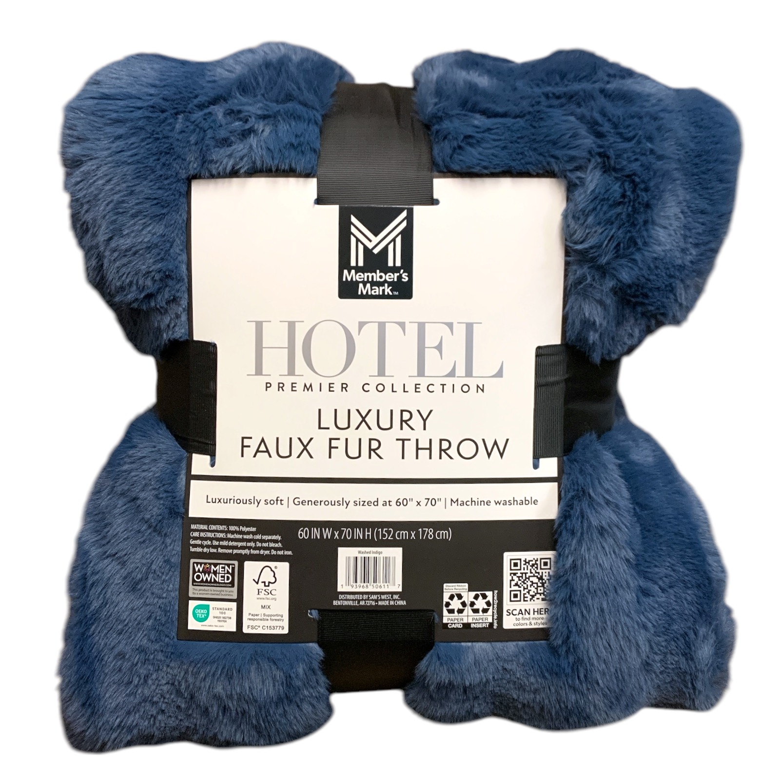 Member's Mark Hotel Premier Collection Luxury Faux Fur Throw, 60" x 70"
