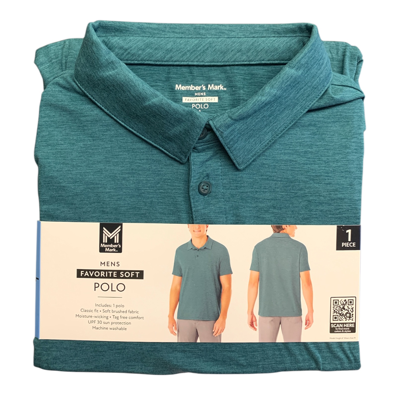 Member’s Mark Mens Favorite Soft Polo, Classic Fit, Tag-Free, Polyester Blend