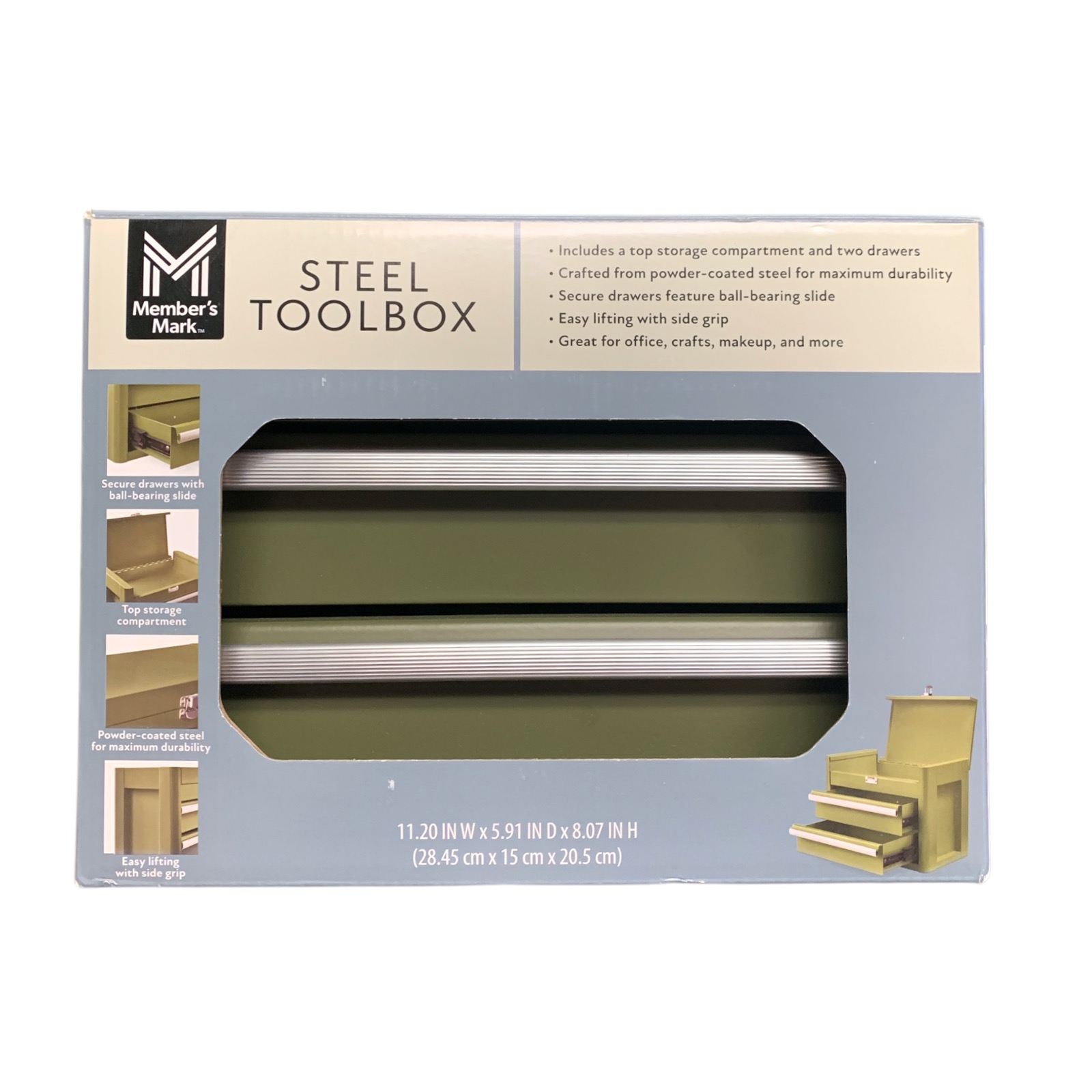 Member's Mark 2-Drawer Mini Powder Coated Steel Tool Box