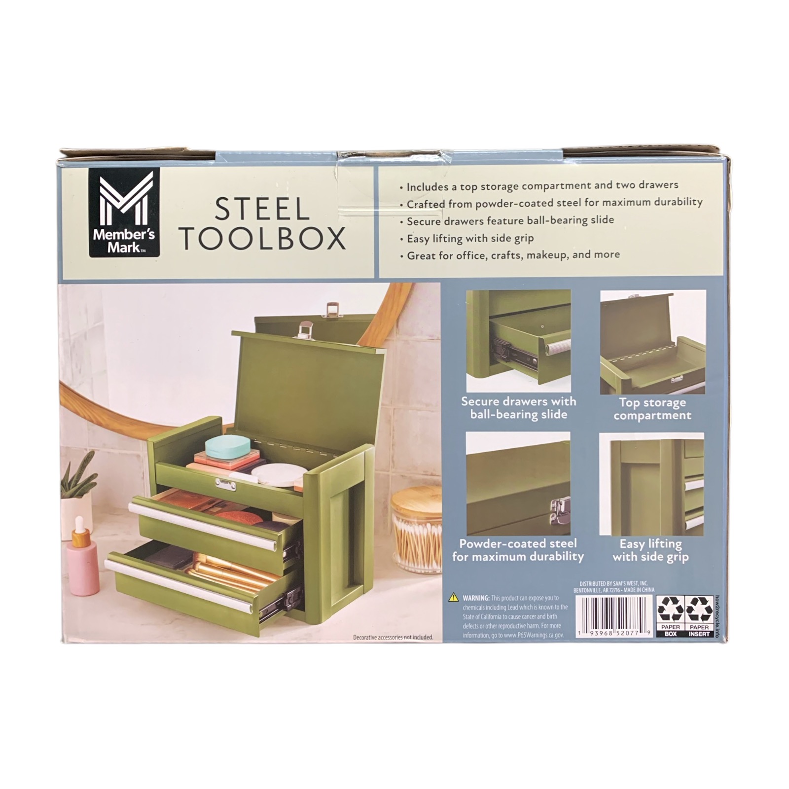 Member's Mark 2-Drawer Mini Powder Coated Steel Tool Box