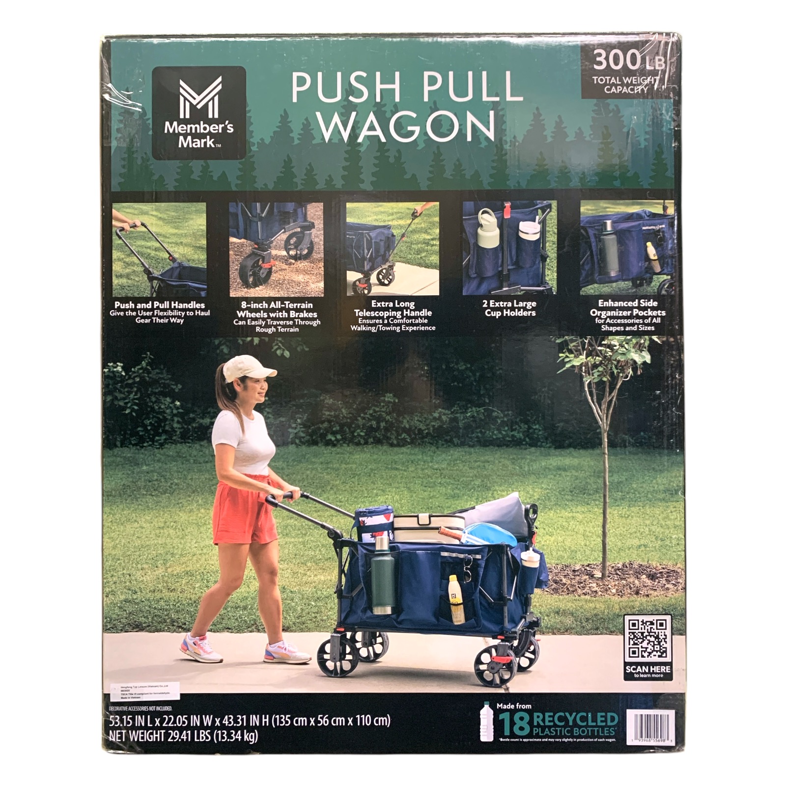 Member’s Mark Push Pull Wagon, Quad-Fold, Supports up to 300 lb.