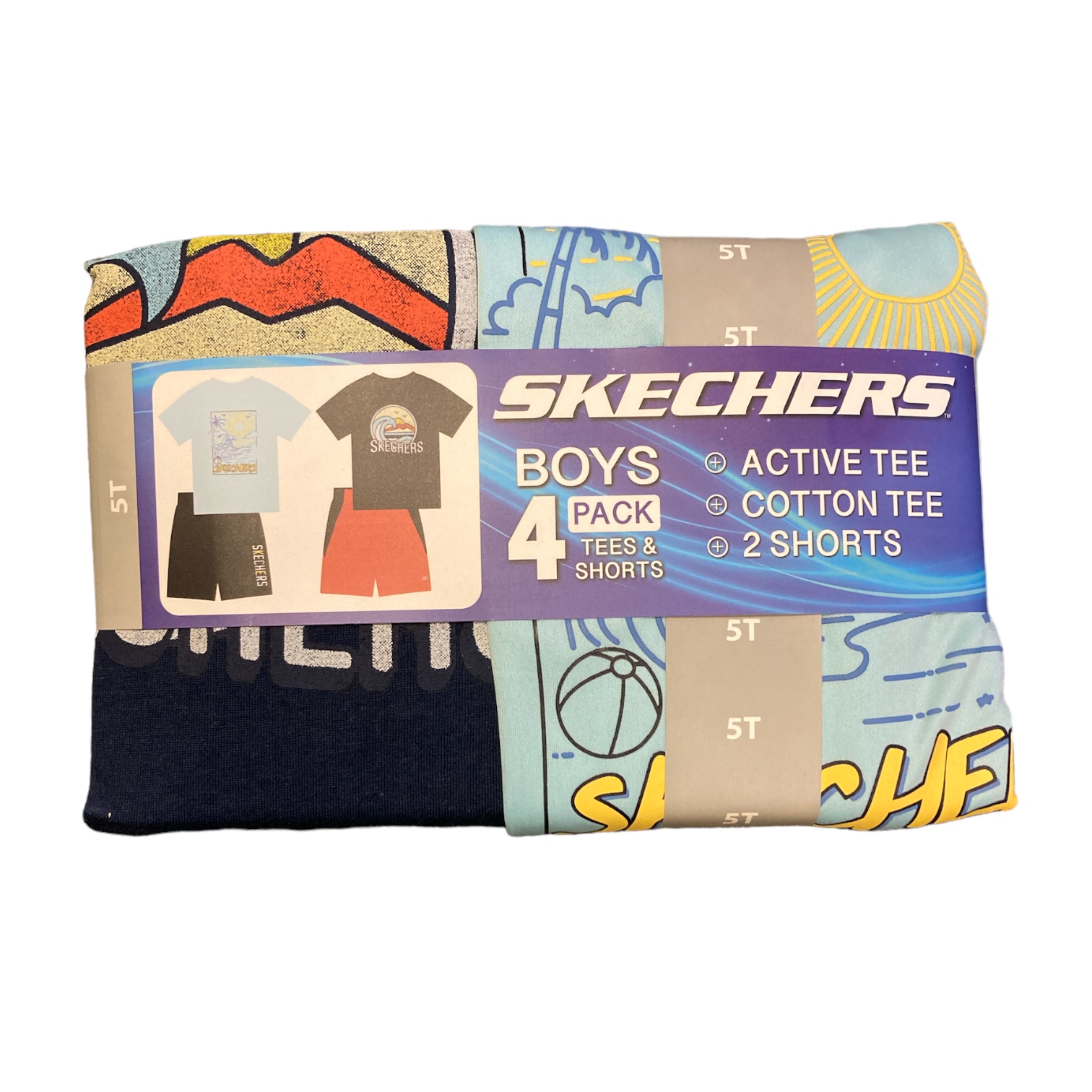 Skecher's Boy's 4-Pack Cotton Tees & Active Shorts Playwear Set - Picture 3 of 7