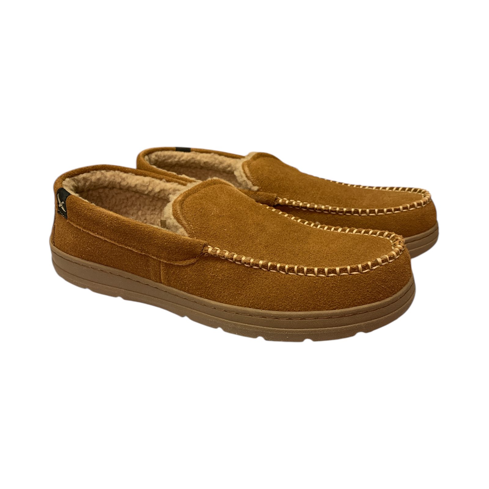 Eddie Bauer Men's Loudon Suede Memory Foam Faux Fur Slipper - Picture 7 of 13