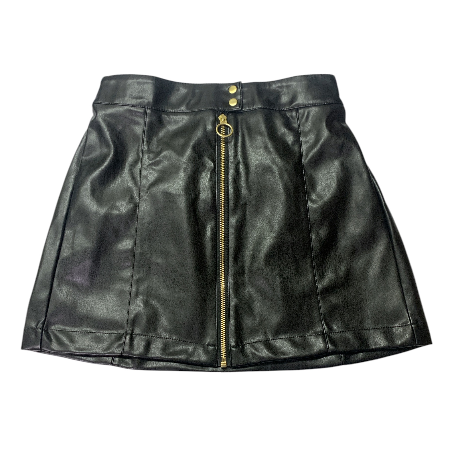 Limited Too Girls Faux Leather Zip/Snap Closure Undershorts Skirt - Picture 3 of 7