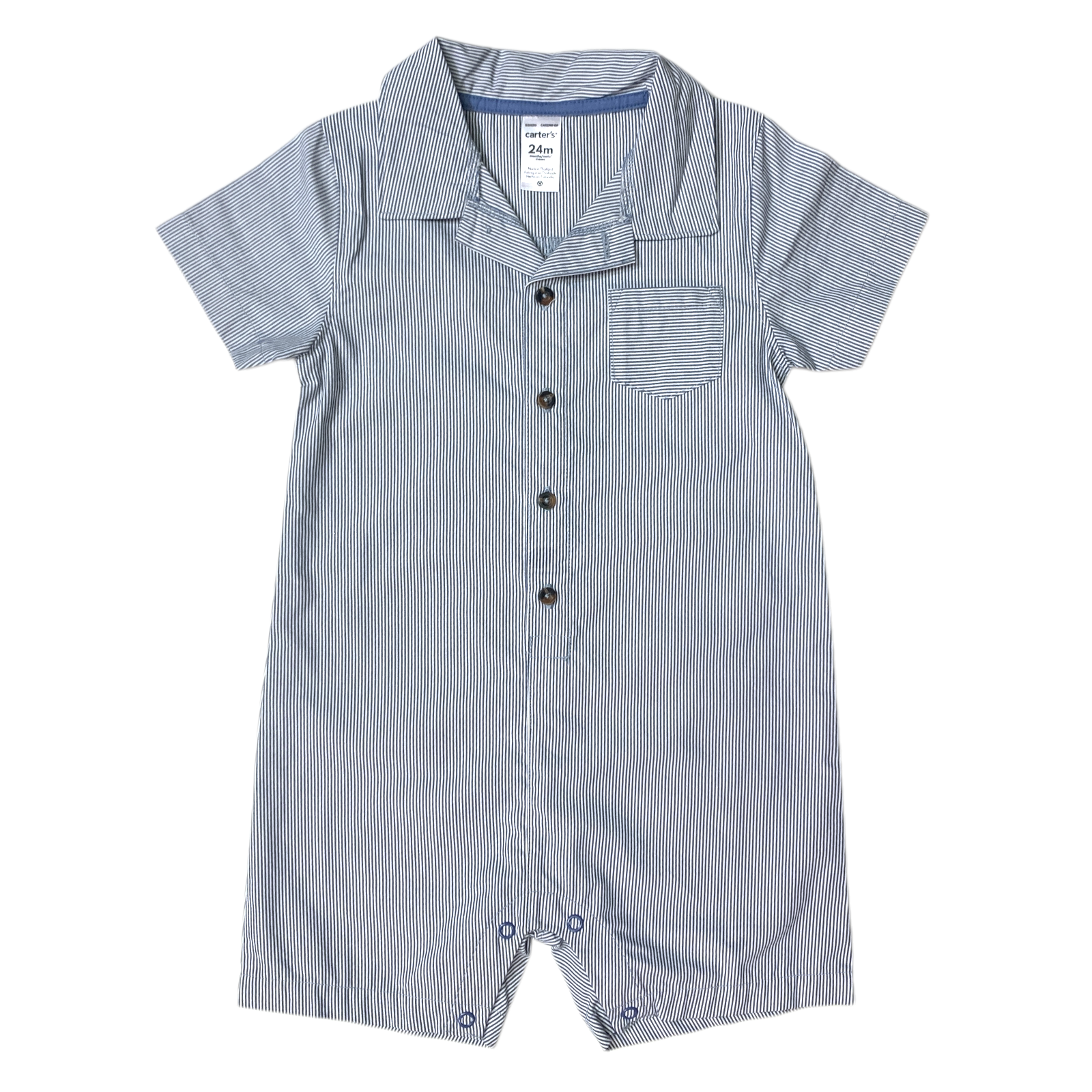 Carter's Baby Boy Breathable Short Sleeve Snug Fit Romper - Picture 4 of 10