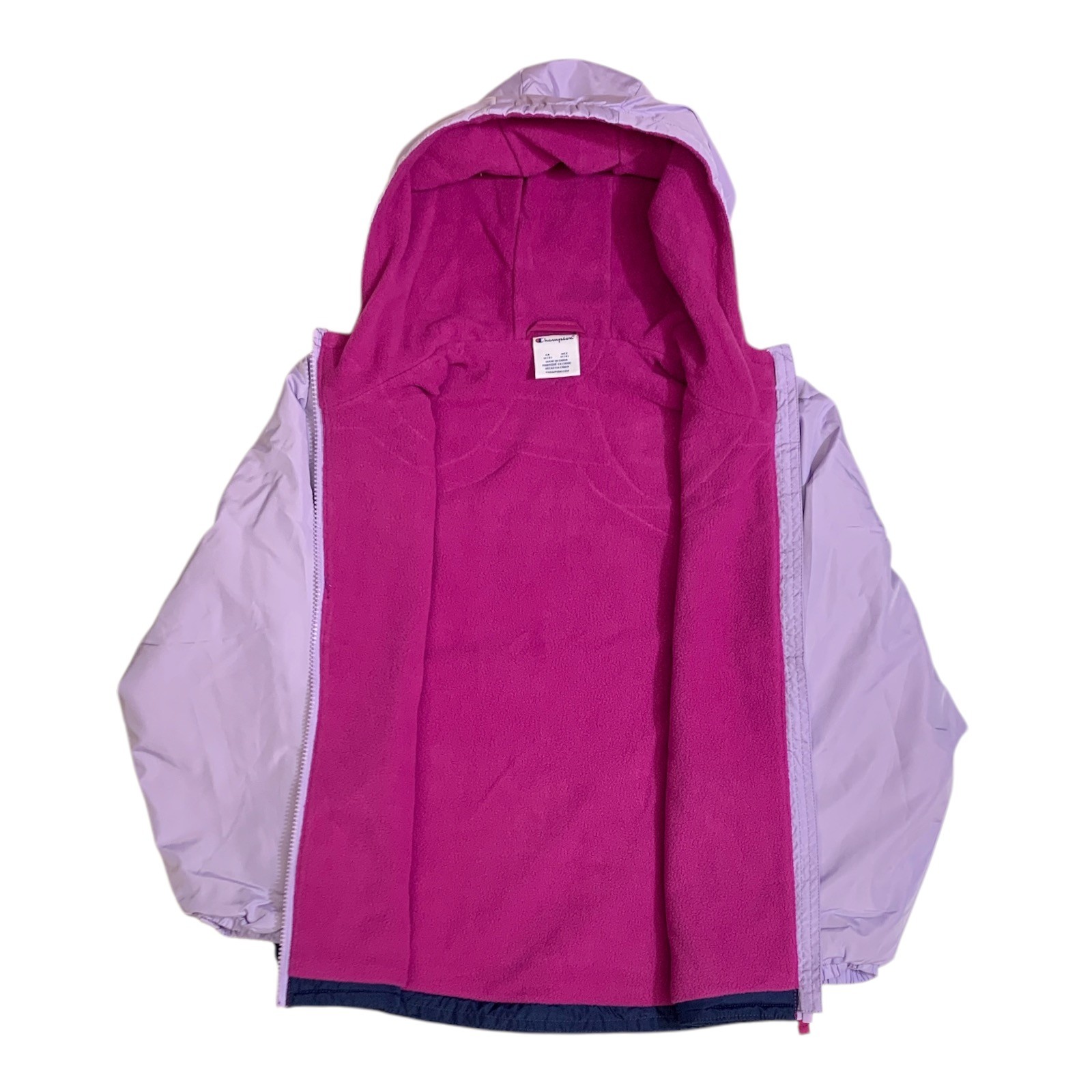 Champion Girl's Windbreaker Jacket, Full Zip, Micro Fleece Lined, Hooded