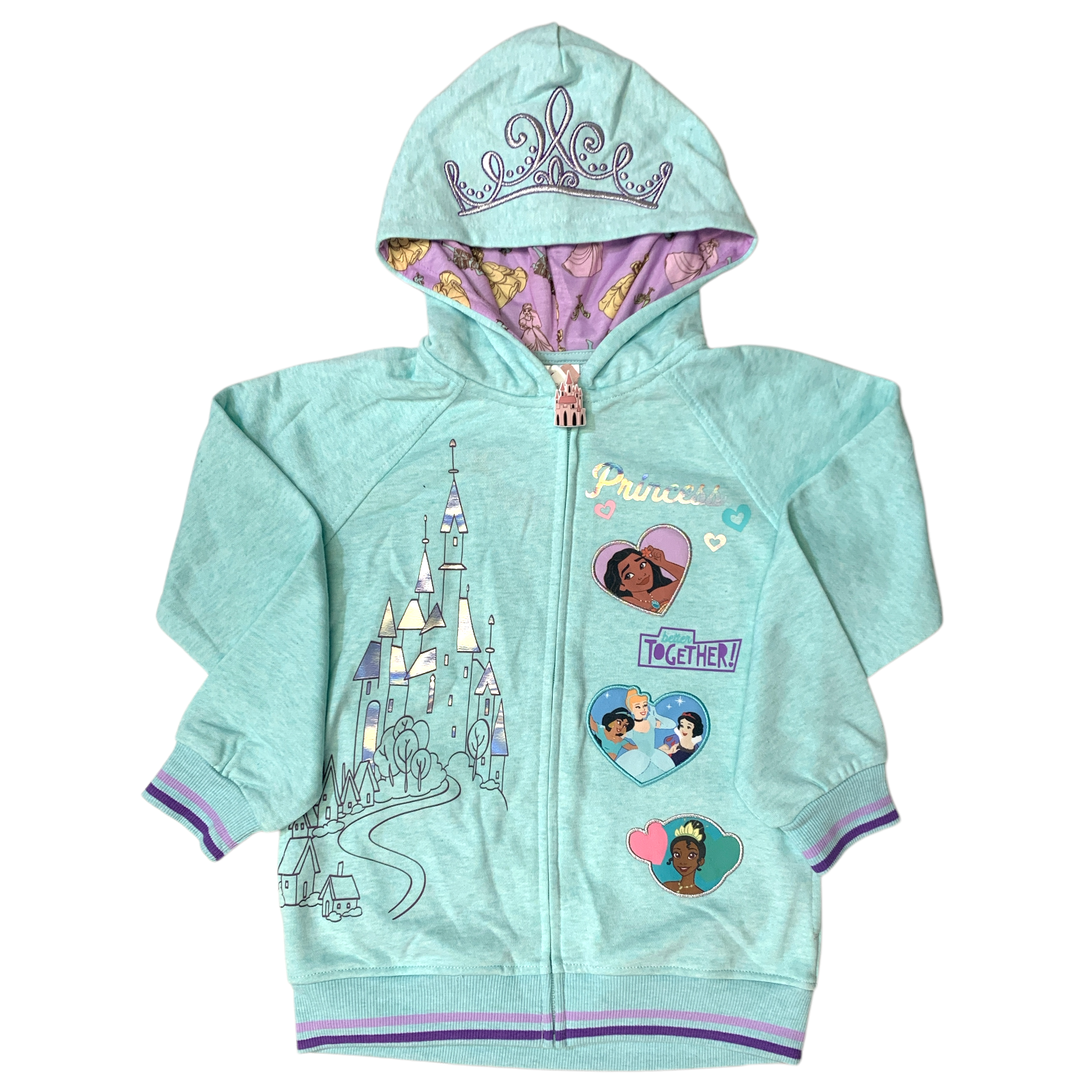 Character Girl's Full-Zip Soft Fleece Embroidered Hoodie - Picture 6 of 9