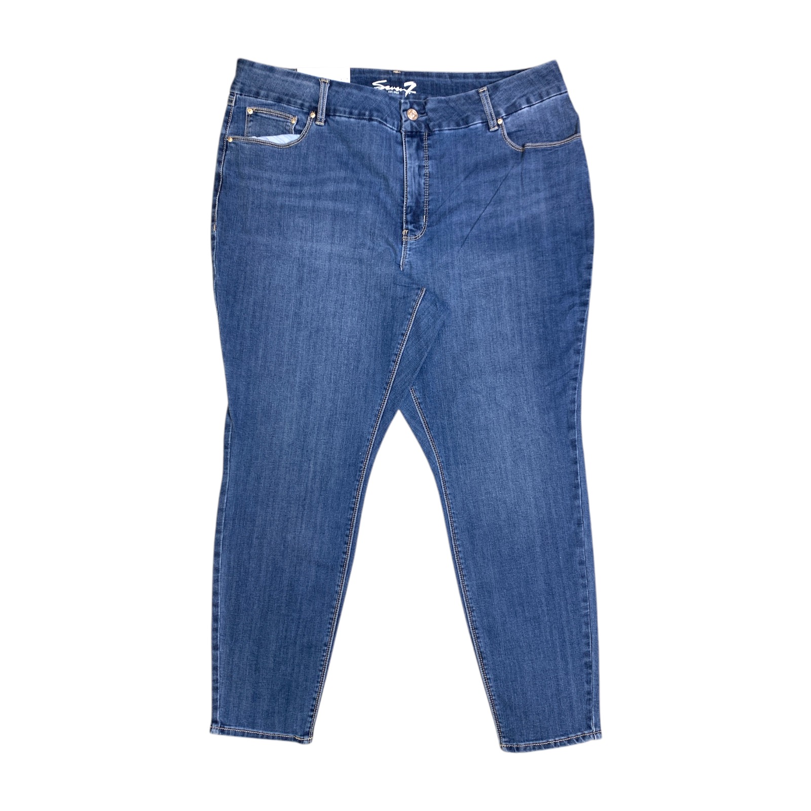 Seven7 Women's Tummyless High Rise Comfortable Stretch Skinny Jean, Plus Size