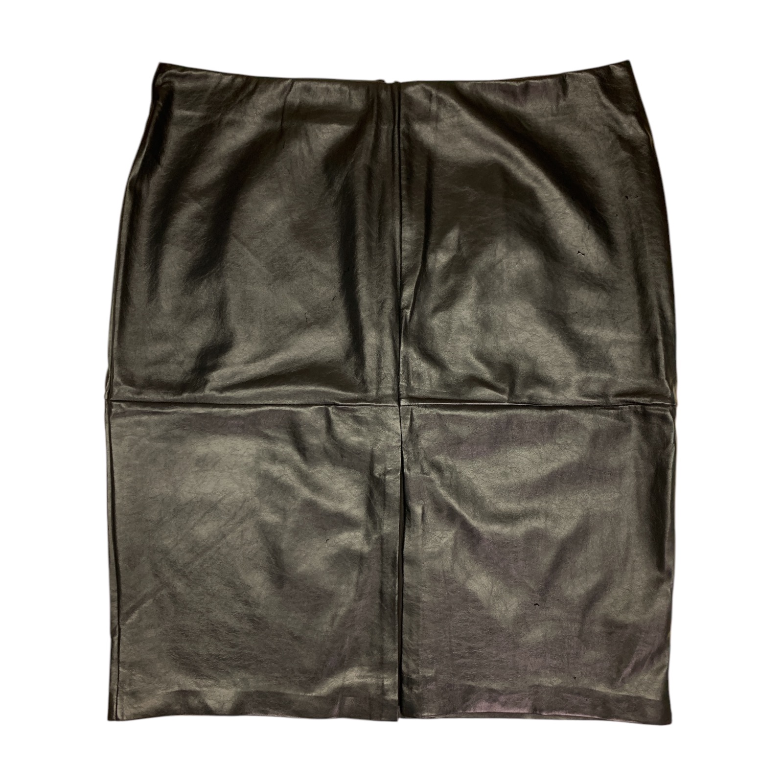 Edited by Hunter McGrady Womens Faux Leather Midi Skirt, High-Rise, Plus Size