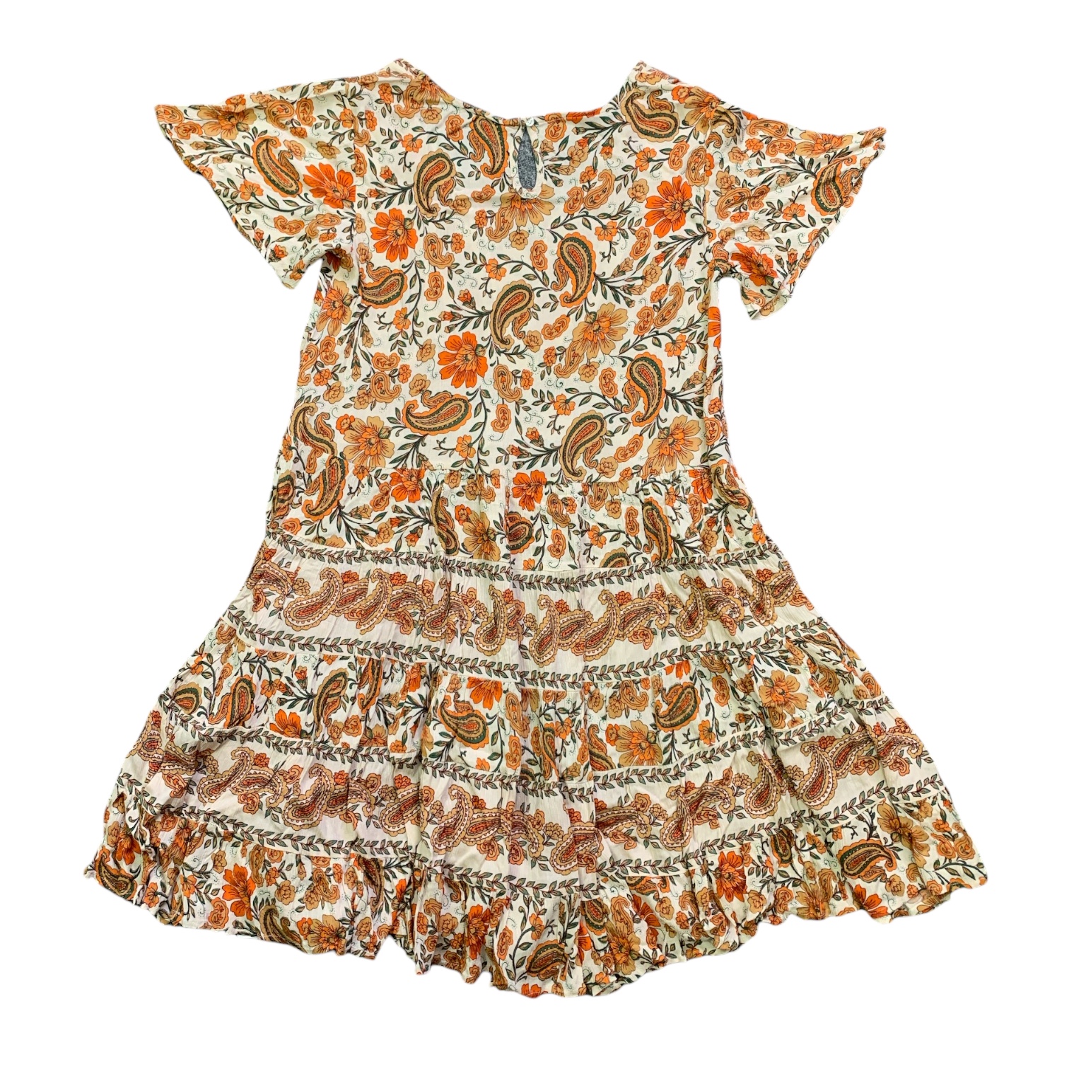 Bila Women's Soft Short Swingy Crepe Tiered Floral Paisley Dress, M2628F - Picture 16 of 16