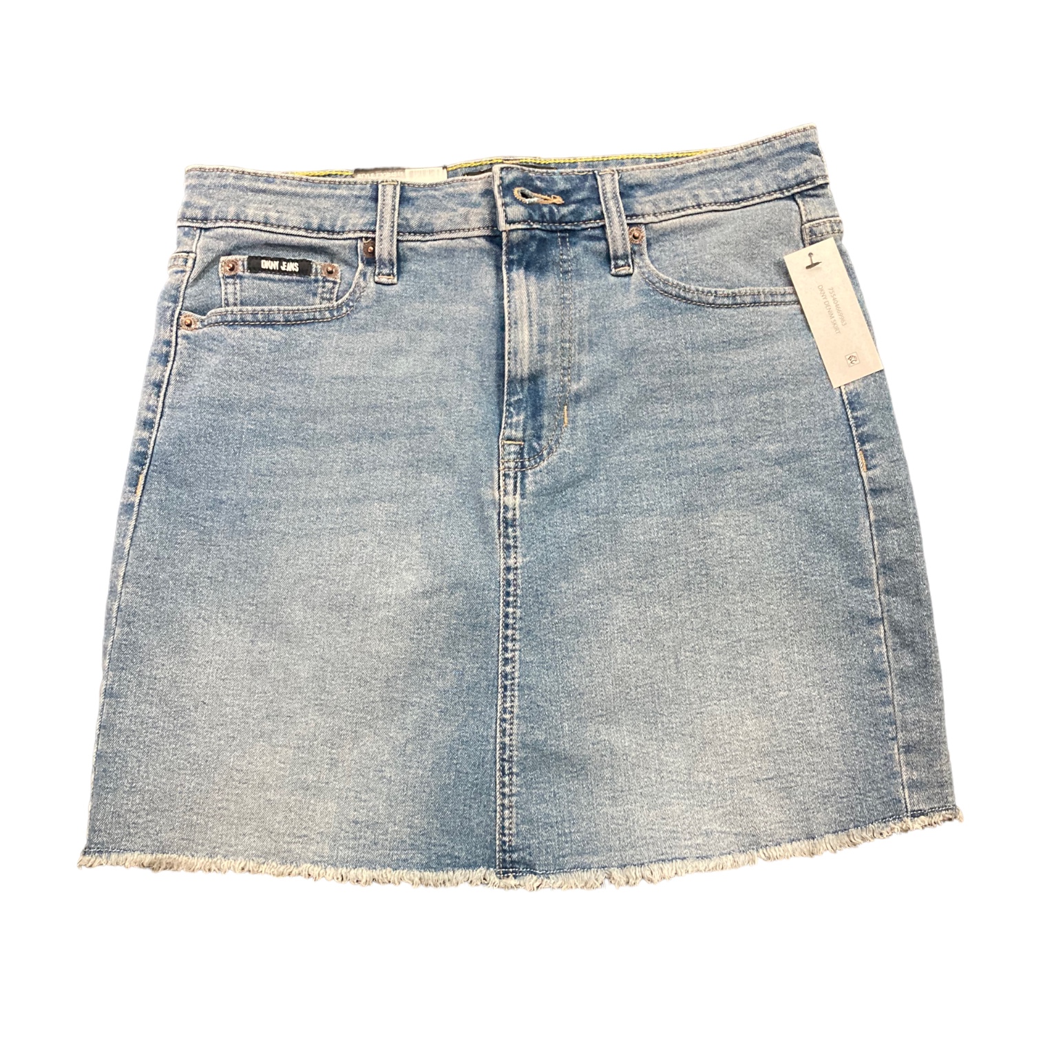 Джинсовая юбка DKNY Jeans Womens 17 А-силуэта с потертым необработанным низом