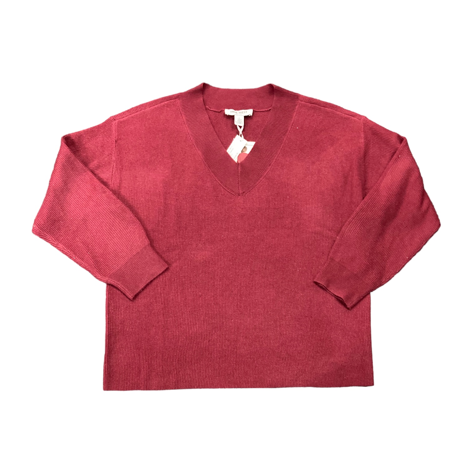 Nine West Women's Long Sleeve V Neck Ribbed Sweater - Picture 8 of 11