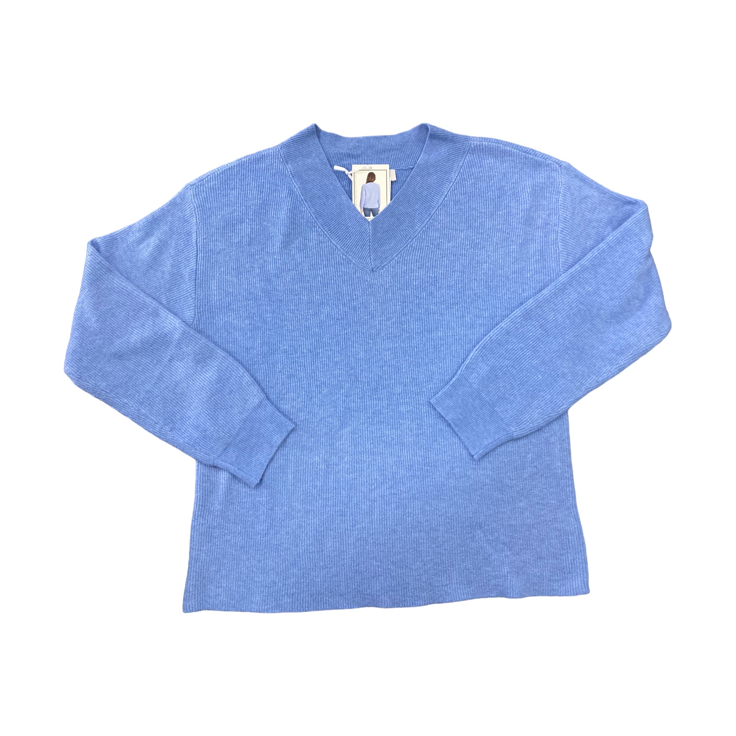 Nine West Women's Long Sleeve V Neck Ribbed Sweater - Picture 10 of 11