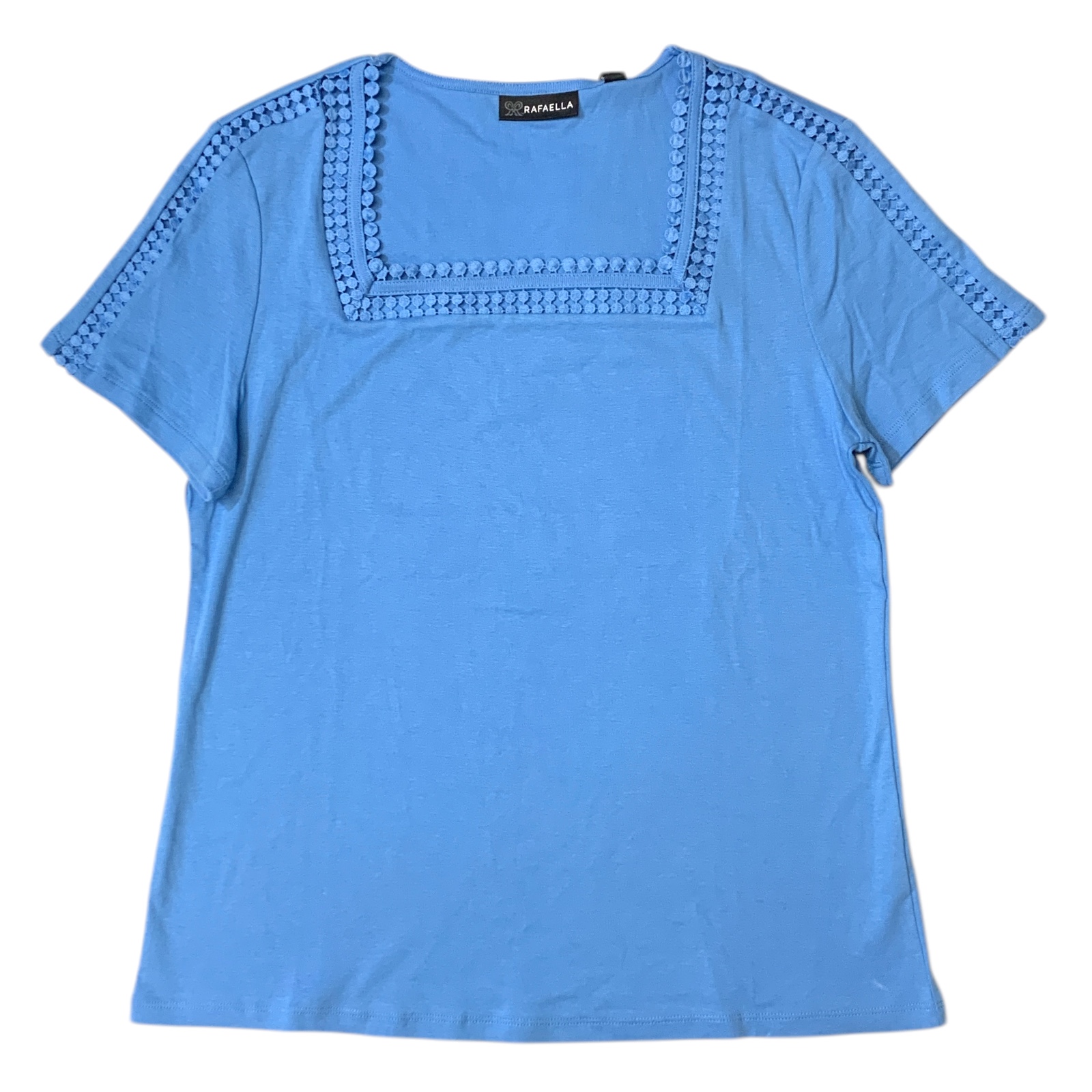 Rafaella Women’s Crochet Lace Trims Squareneck Top
