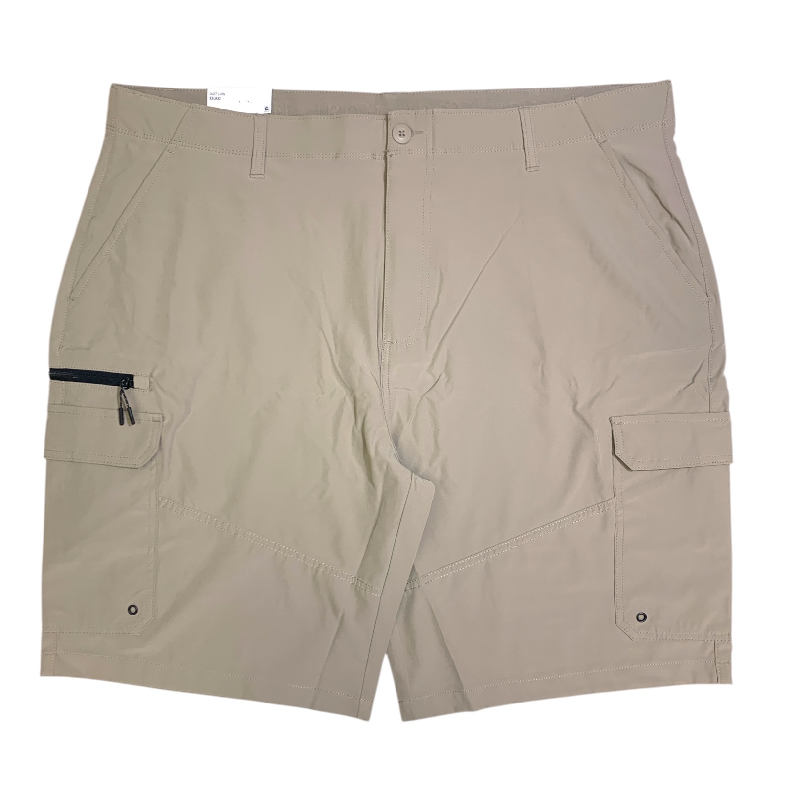 Iron Co. Mens Stretch Hybrid Cargo Short, Side Zipper Cargo Pocket