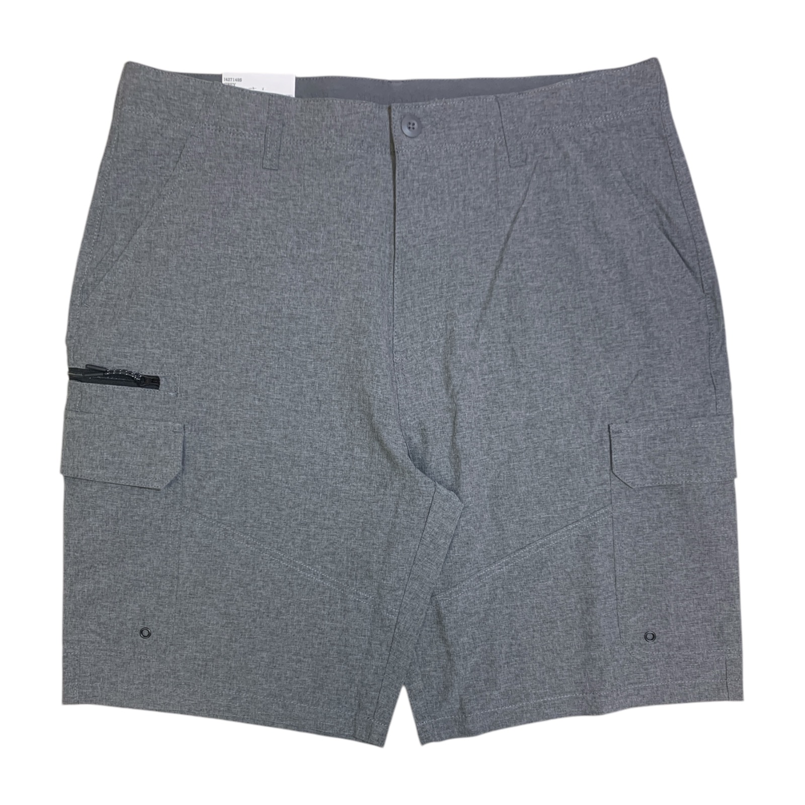 Iron Co. Mens Stretch Hybrid Cargo Short, Side Zipper Cargo Pocket