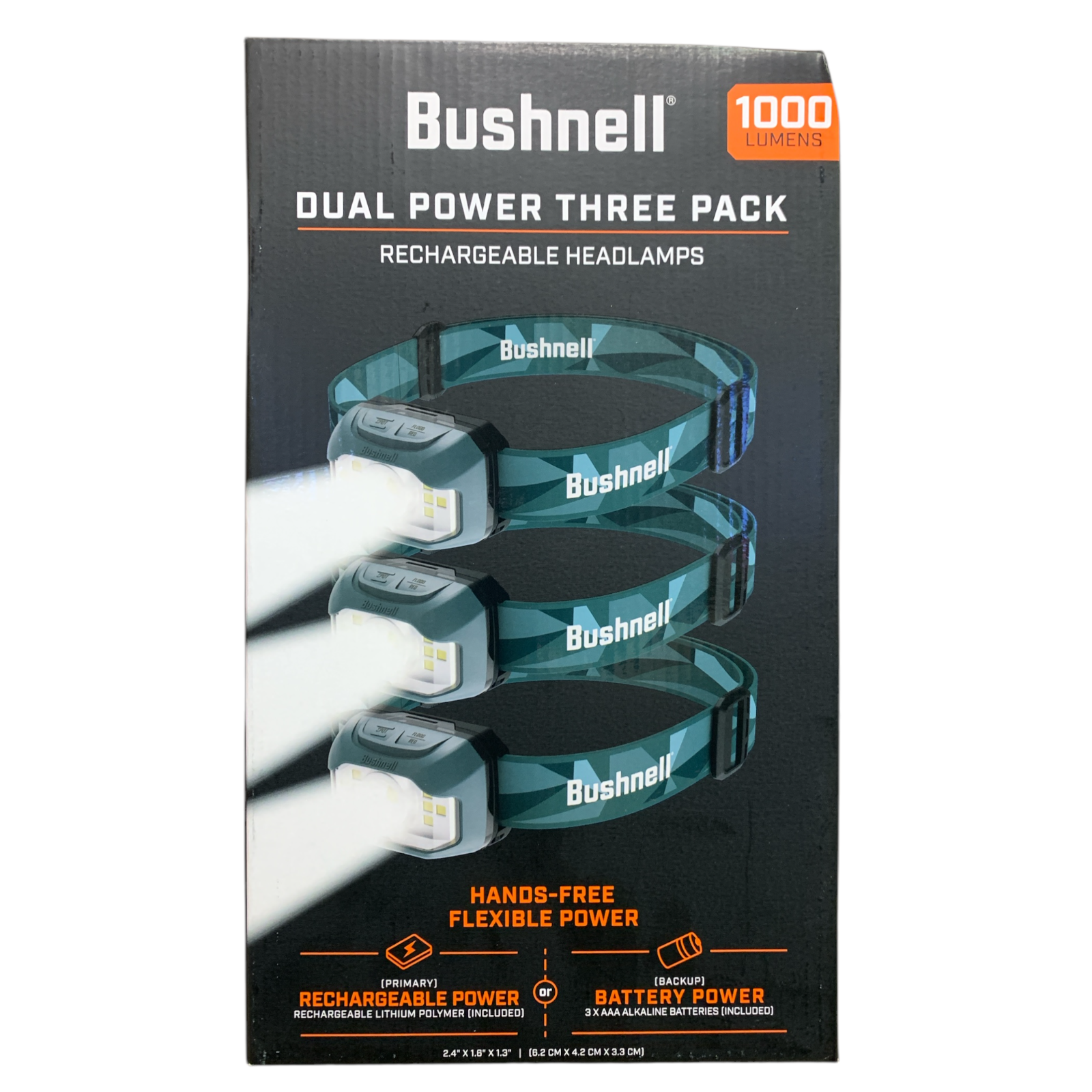 Bushnell 1000 Lumens Dual Power Rechargeable Headlamp Three Pack Bushnell 1000 Lumens Dual Power Rechargeable Headlamp Three Pack