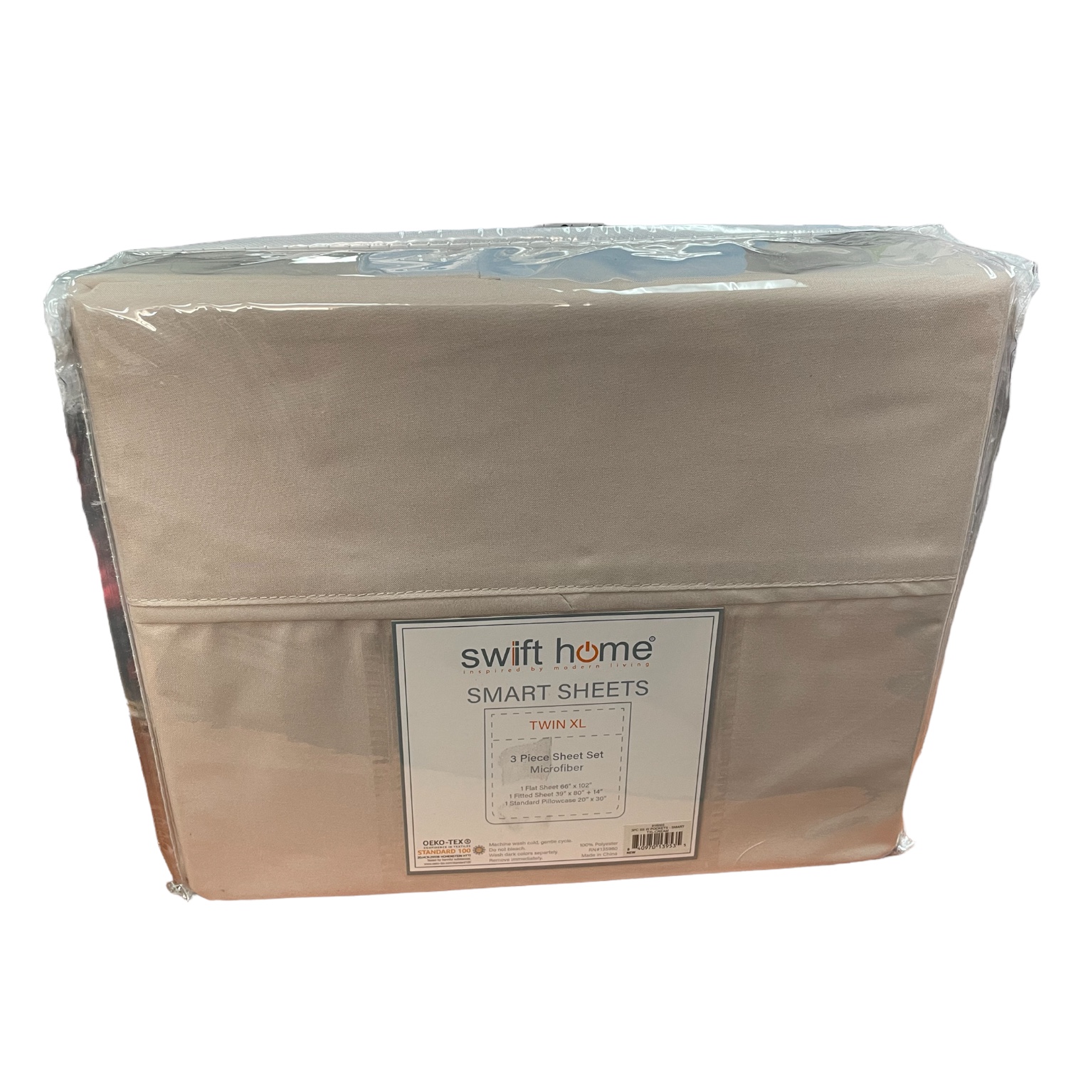Комплект из 3 предметов Swift Home Smart Sheet из микрофибры с 8 боковыми карманами для хранения