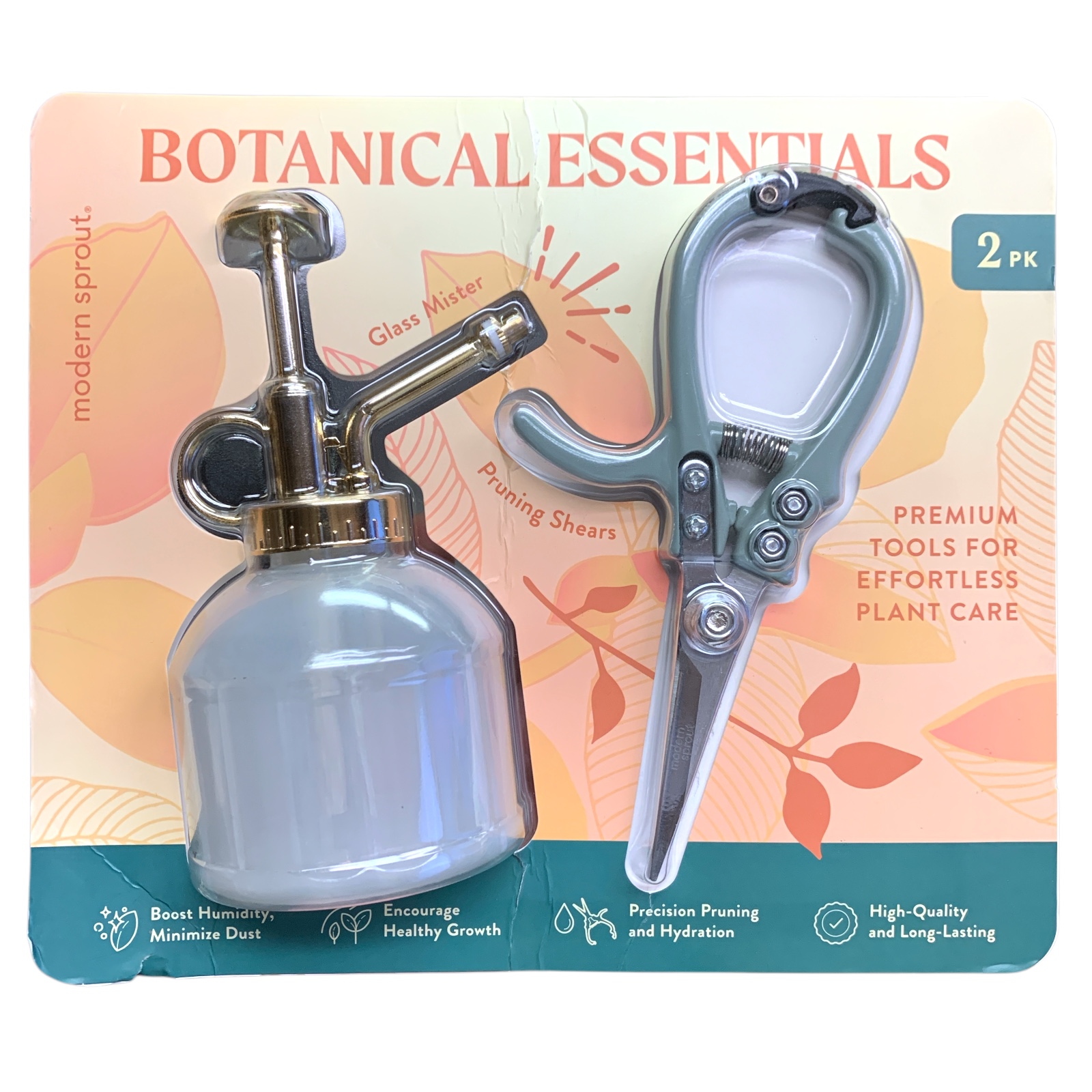 Modern Sprout Botanical Essentials 2 pack, 8oz. Glass Mister & Pruning Shears
