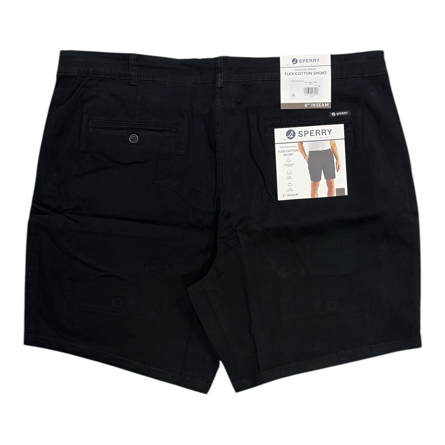 Sperry Men's Regular Fit Flex Cotton Vintage Washed Flat-Front Shorts