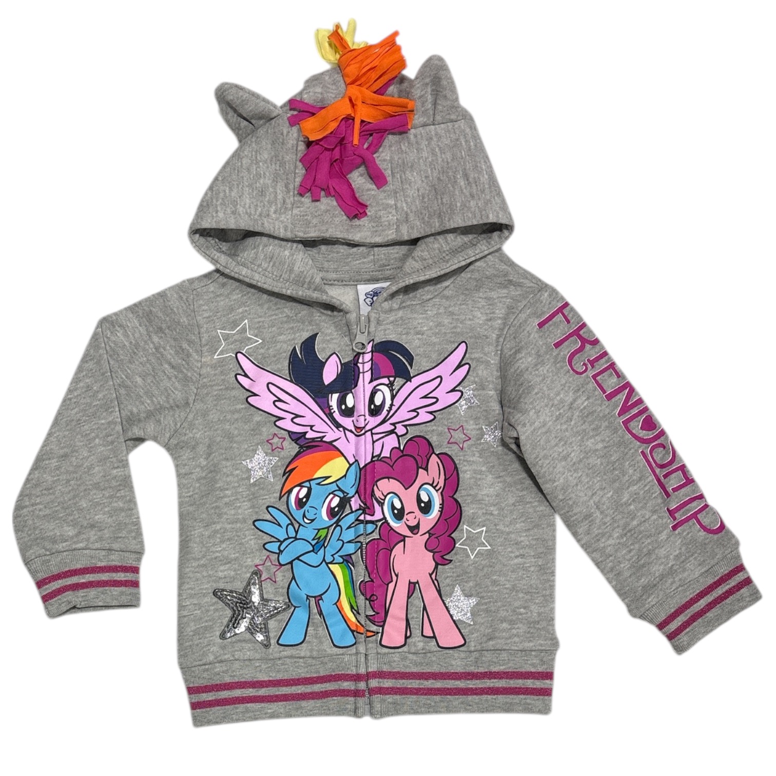My Little Pony Girl’s Full Zip Detachable Wings Graphic Lightweight Hoodie