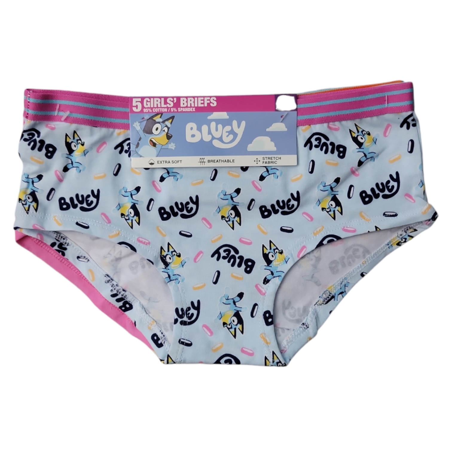 Character Girls Stretch Mid-Rise Easy Care Soft Breathable 5-Pack Brief - Picture 4 of 17