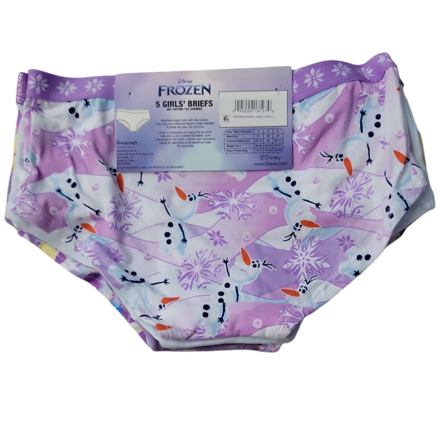 Character Girls Stretch Mid-Rise Easy Care Soft Breathable 5-Pack Brief - Picture 9 of 17