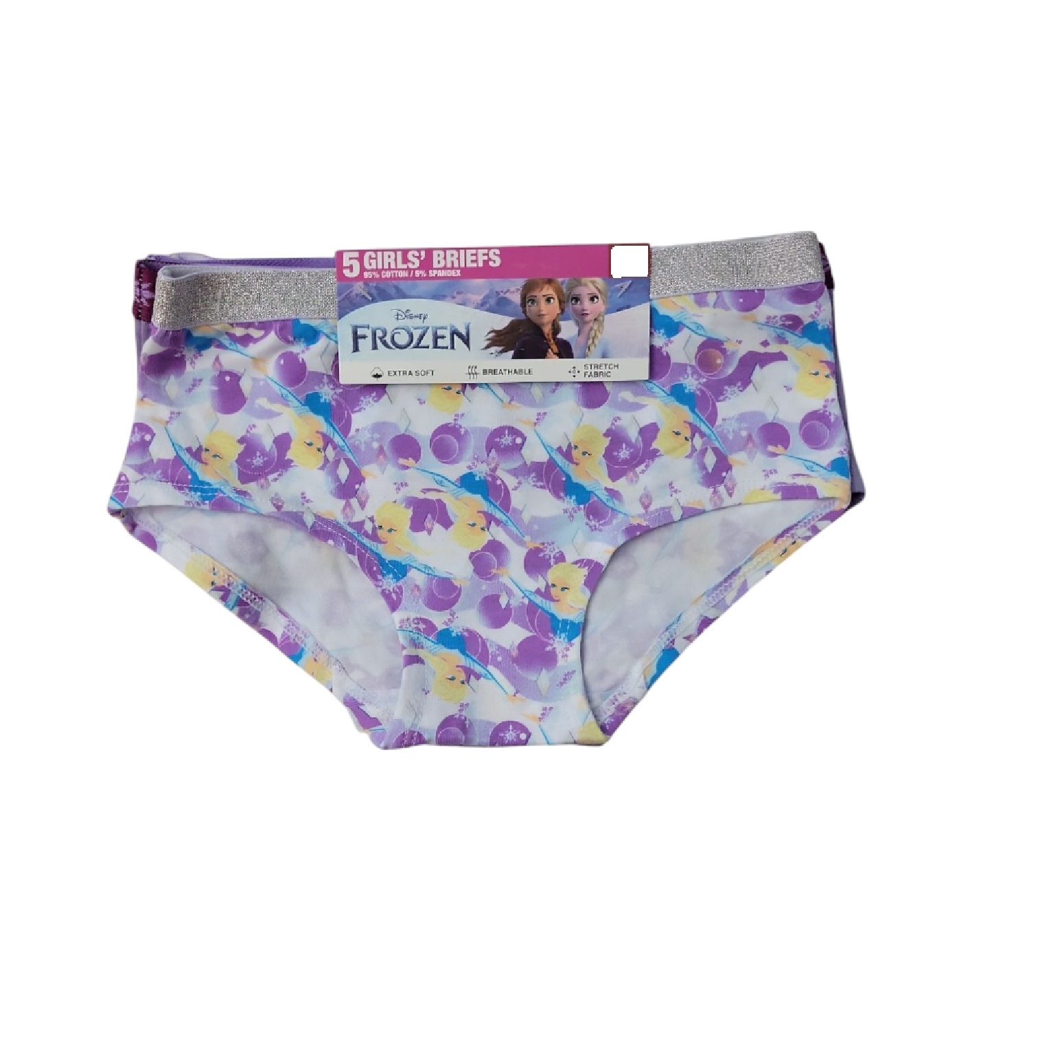 Character Girls Stretch Mid-Rise Easy Care Soft Breathable 5-Pack Brief - Picture 8 of 17