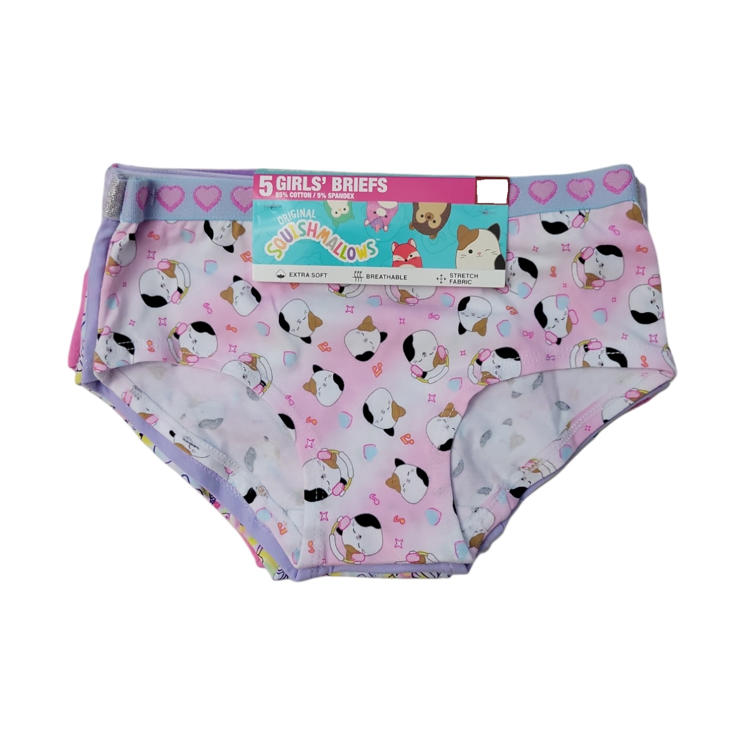 Character Girls Stretch Mid-Rise Easy Care Soft Breathable 5-Pack Brief - Picture 12 of 17