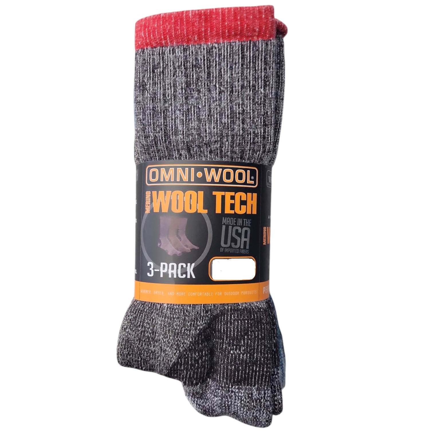 Omni Wool Unisex Warm Merino Wool Hikers & Hunting Socks, 3 Pack