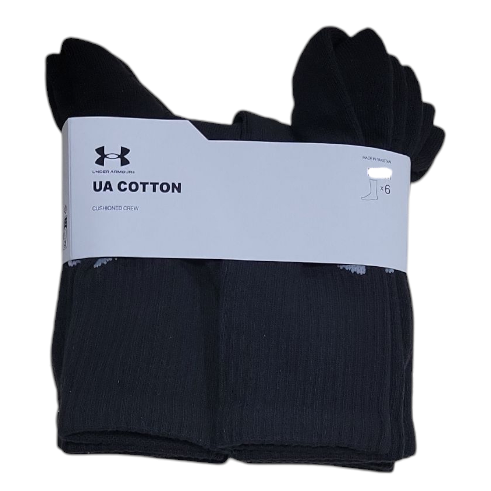 Under Armour Mens Moisture Wicking 6-Pack Soft Cotton Crew Sock 3290₽