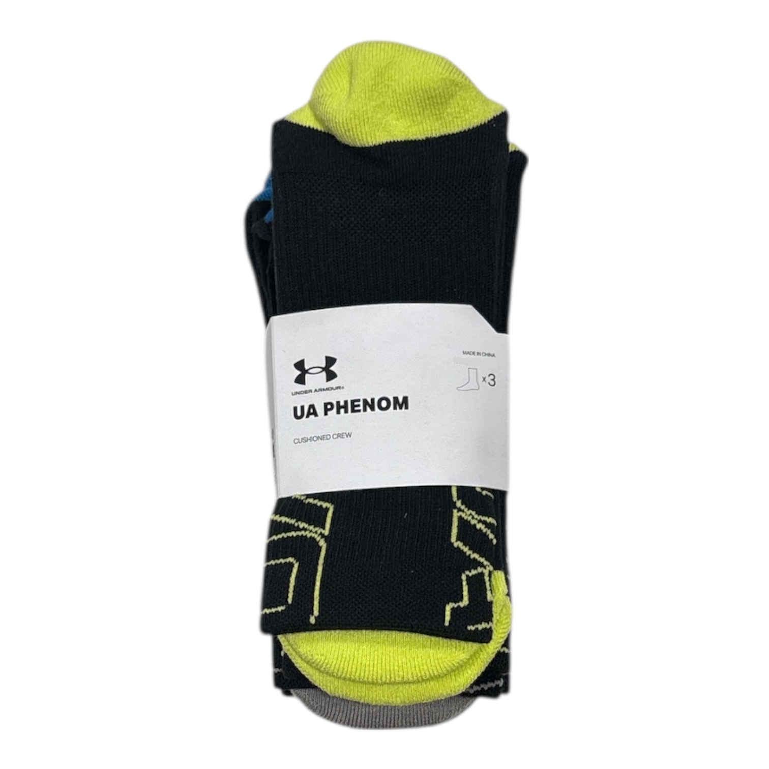Under Armour Mens UA Phenom Cushioned Crew Sock 3 Pair US00273 2890₽
