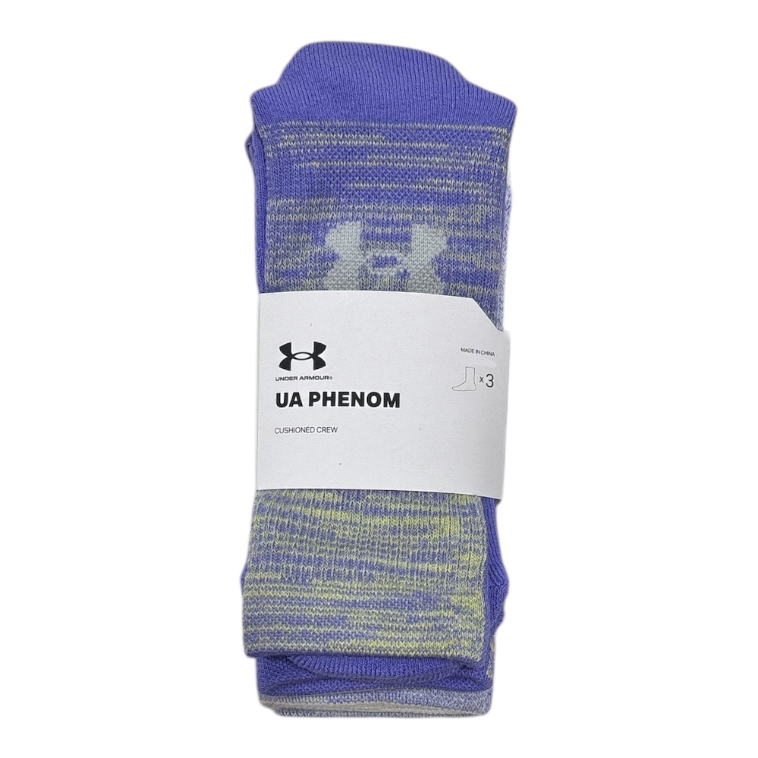 Under Armour Men's UA Phenom Cushioned Crew Sock, 3 Pair, US00273