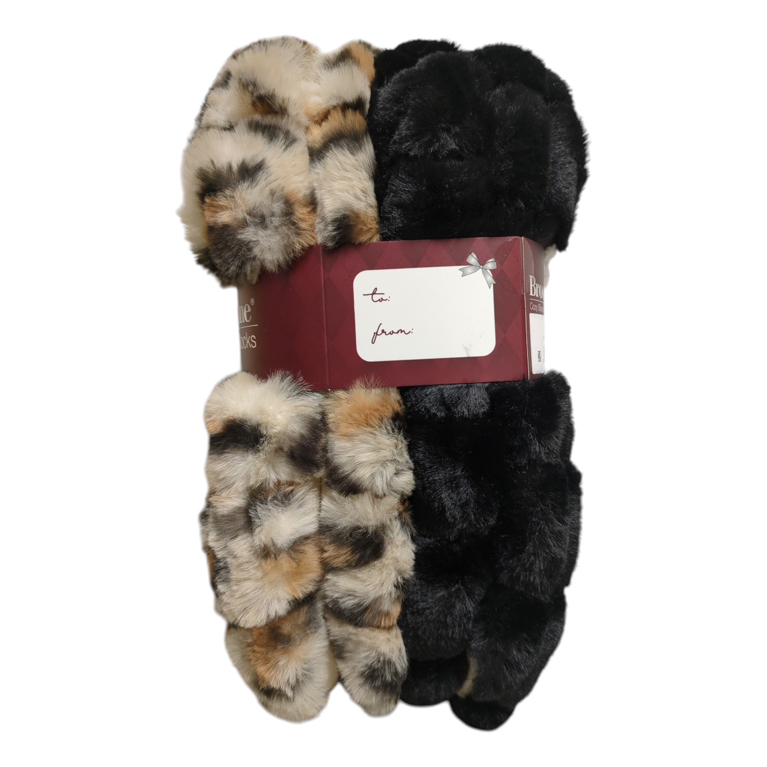 Brookstone Women’s Soft & Cozy Slipper Socks with Anti-Slip Grippers, 2 Pack