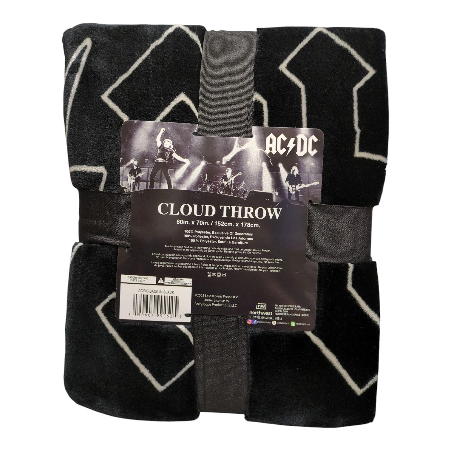 Coperta classica Rock Band di lusso in pile nuvola, 60"x70" - Foto 3 di 9