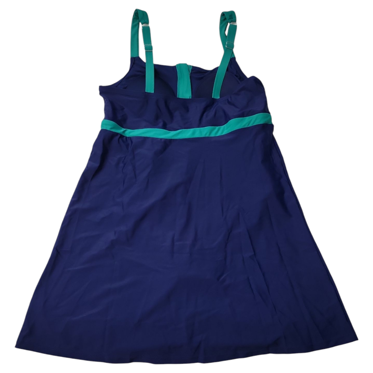 Lands' End Damen Badekleid mit Reißverschluss vorne verstellbare Träger - Bild 7 von 8