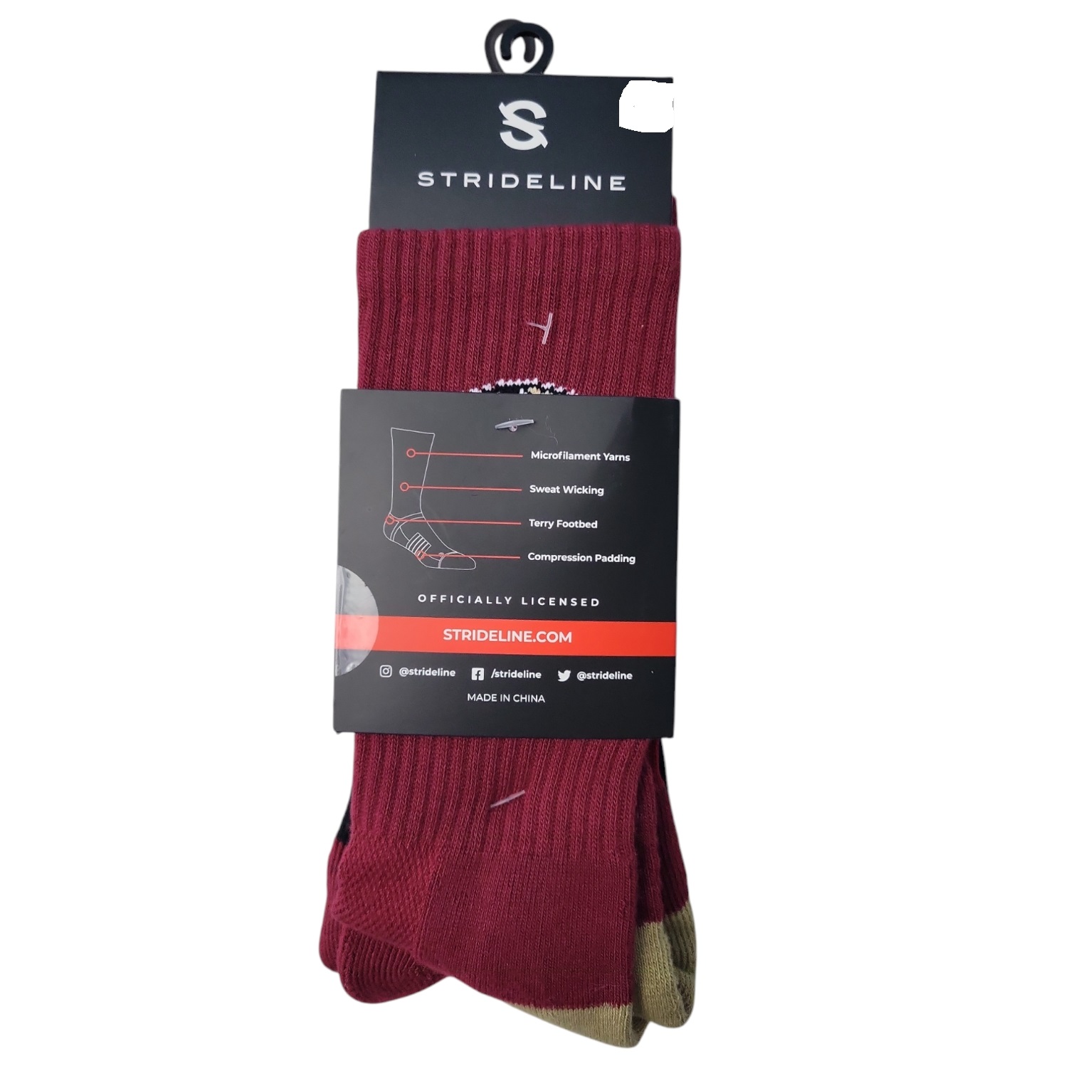 NCAA Adult 2-Pack Moisture Wicking Contour Fit Crew Socks