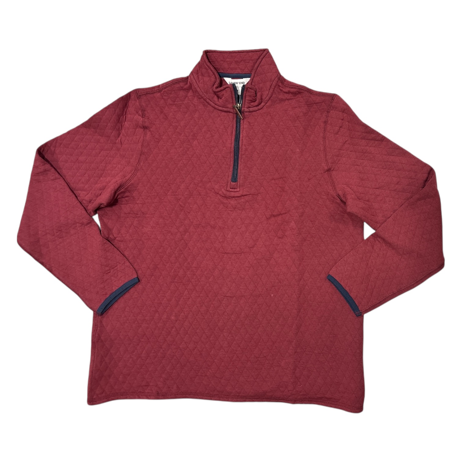 Lands End Mens Quilted Mock Neck Classic Fit Quarter Zip Pullover 3890₽